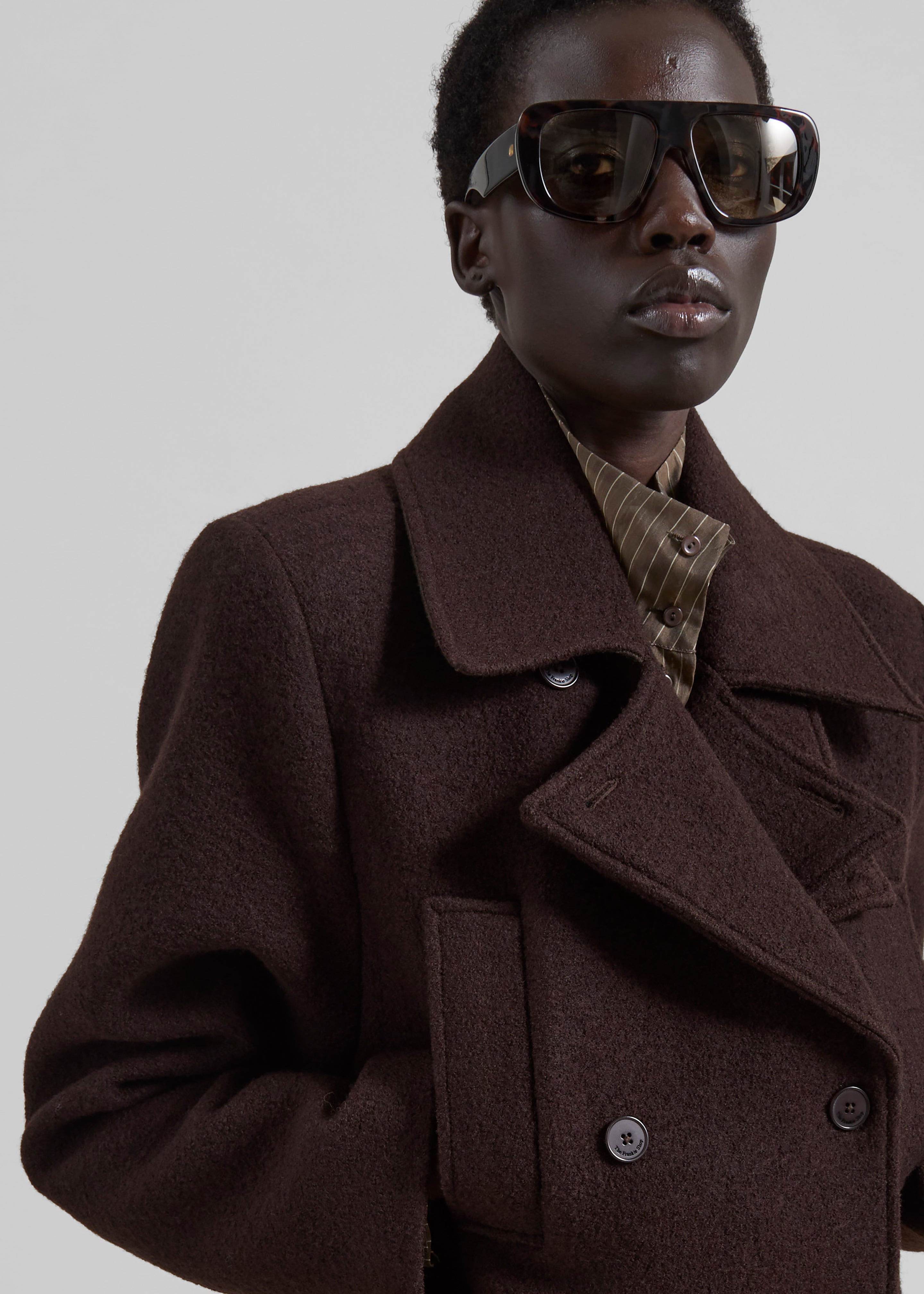 Scothern Brushed Wool Peacoat - Brown - 9