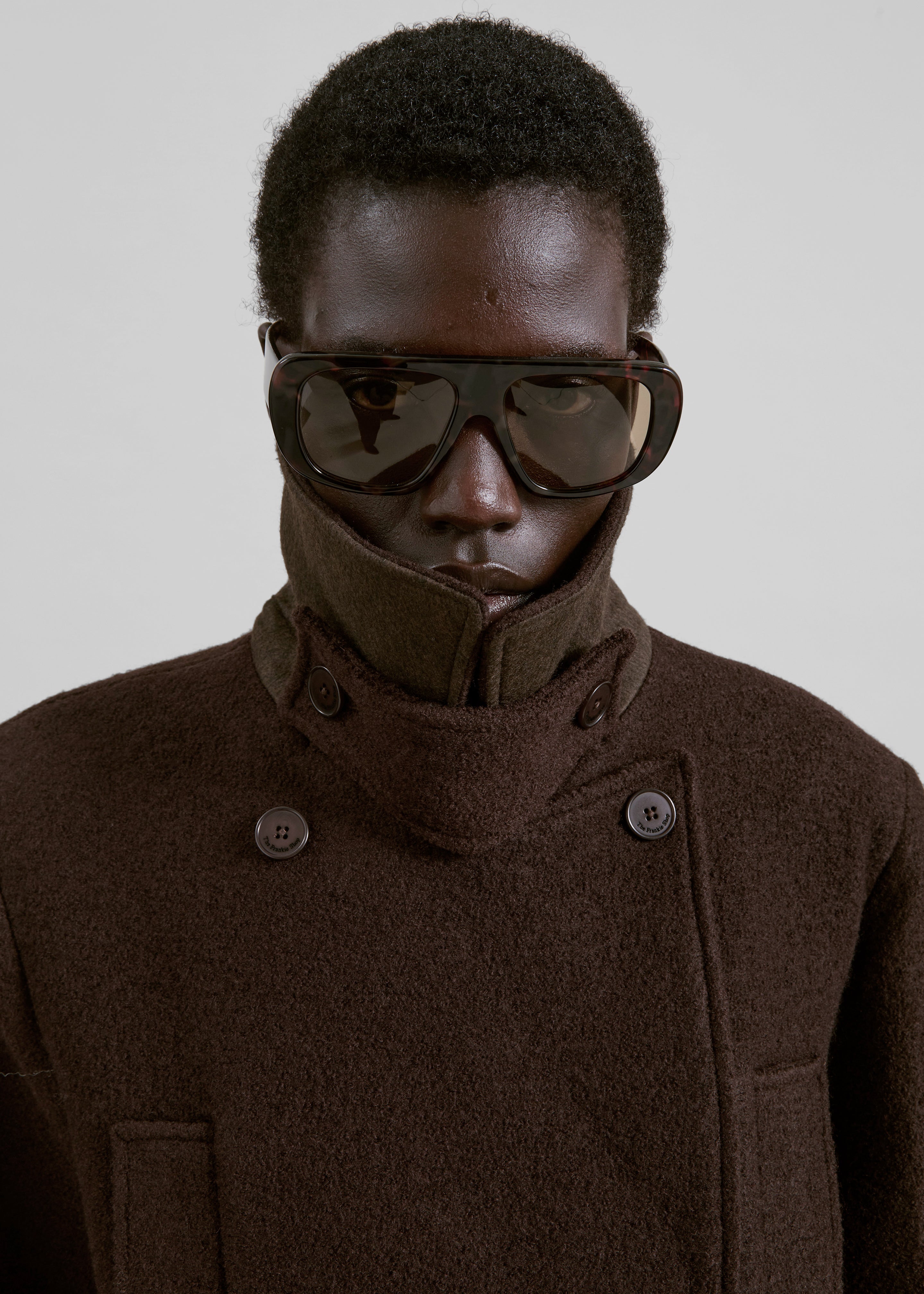 Scothern Brushed Wool Peacoat - Brown - 4