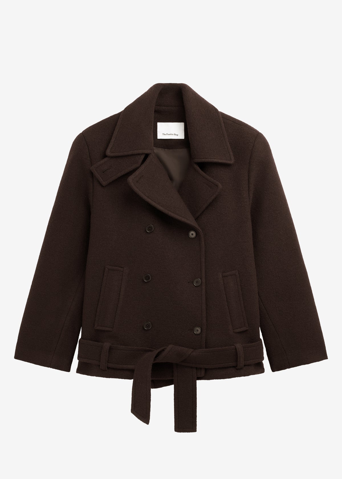 Scothern Brushed Wool Peacoat - Brown - 11