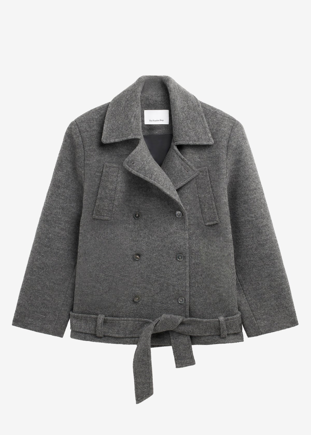 Scothern Brushed Wool Peacoat - Grey Melange - 10