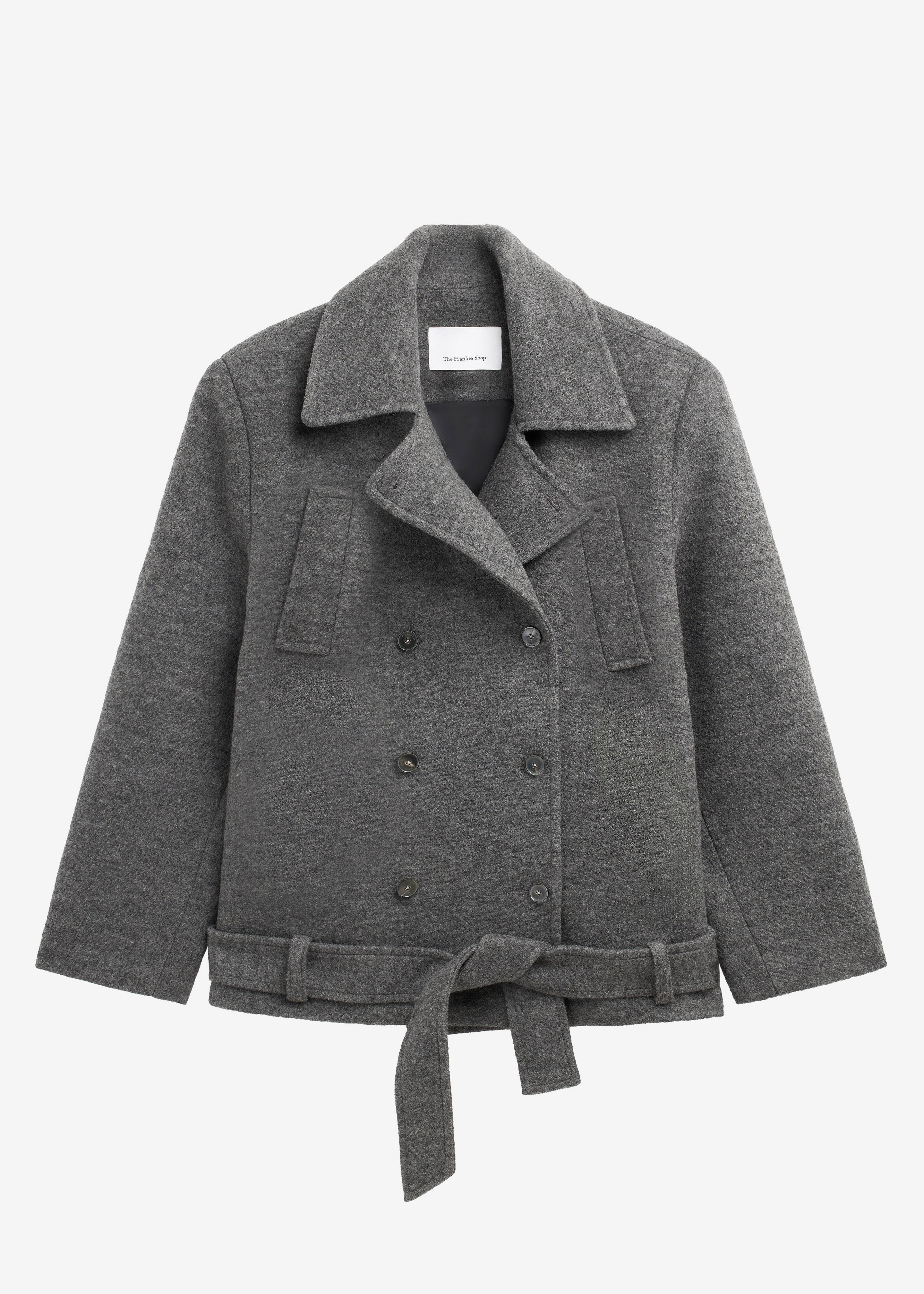 Scothern Brushed Wool Peacoat - Grey Melange - 10