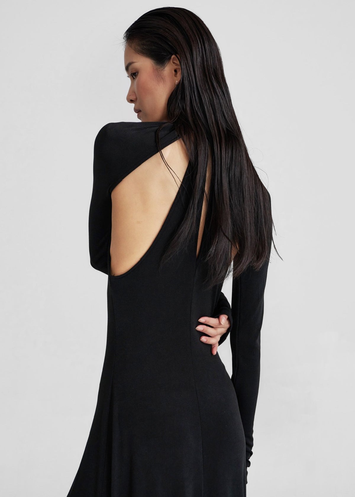 Seskin Evening Maxi Dress - Black - 8