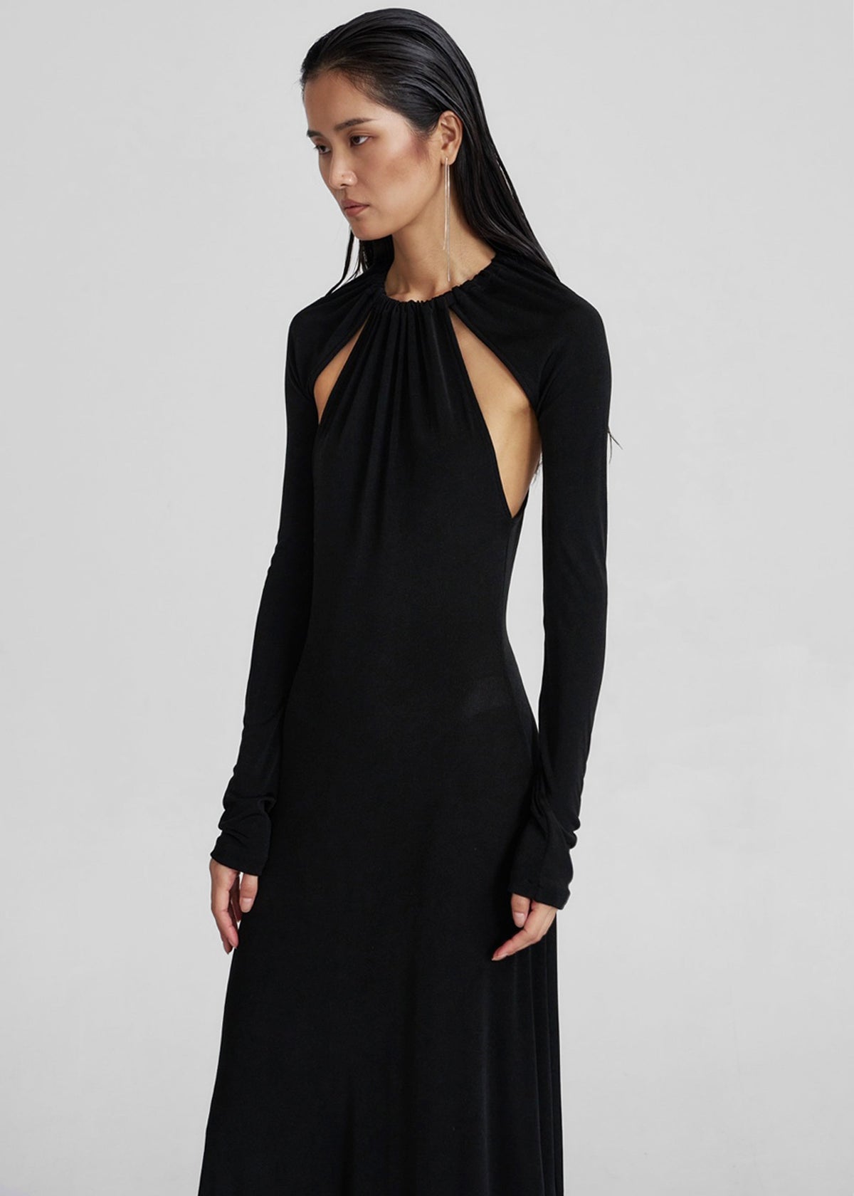 Seskin Evening Maxi Dress - Black - 2