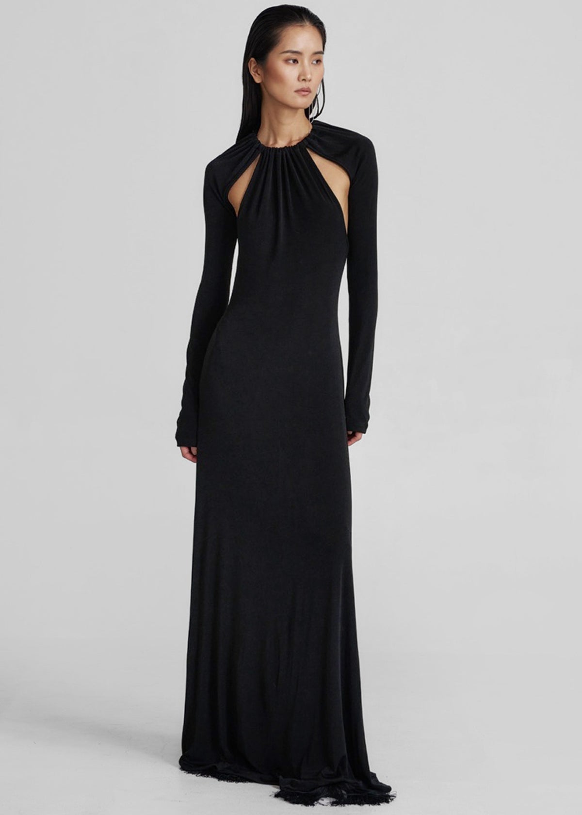Seskin Evening Maxi Dress - Black - 1