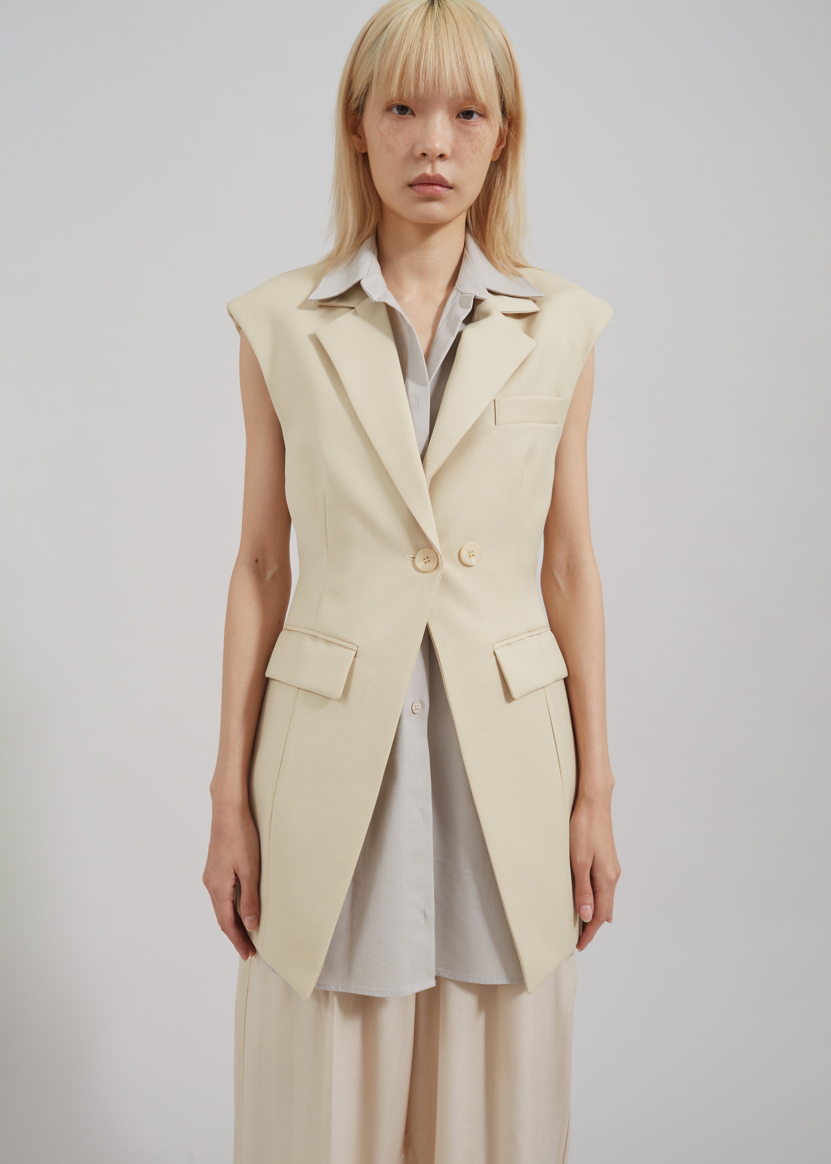 Shari Layered Vest - Beige - 8