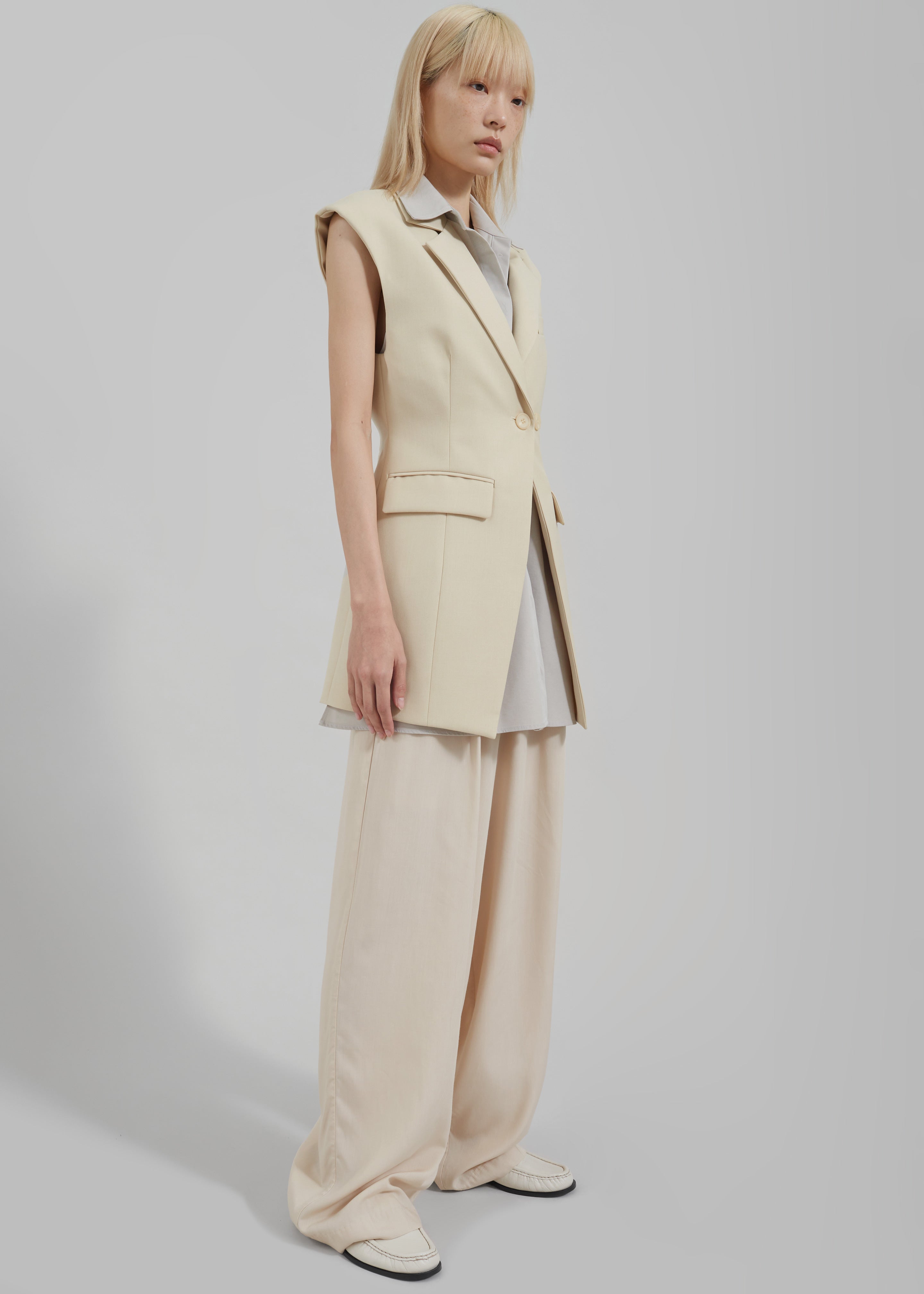Shari Layered Vest - Beige - 4