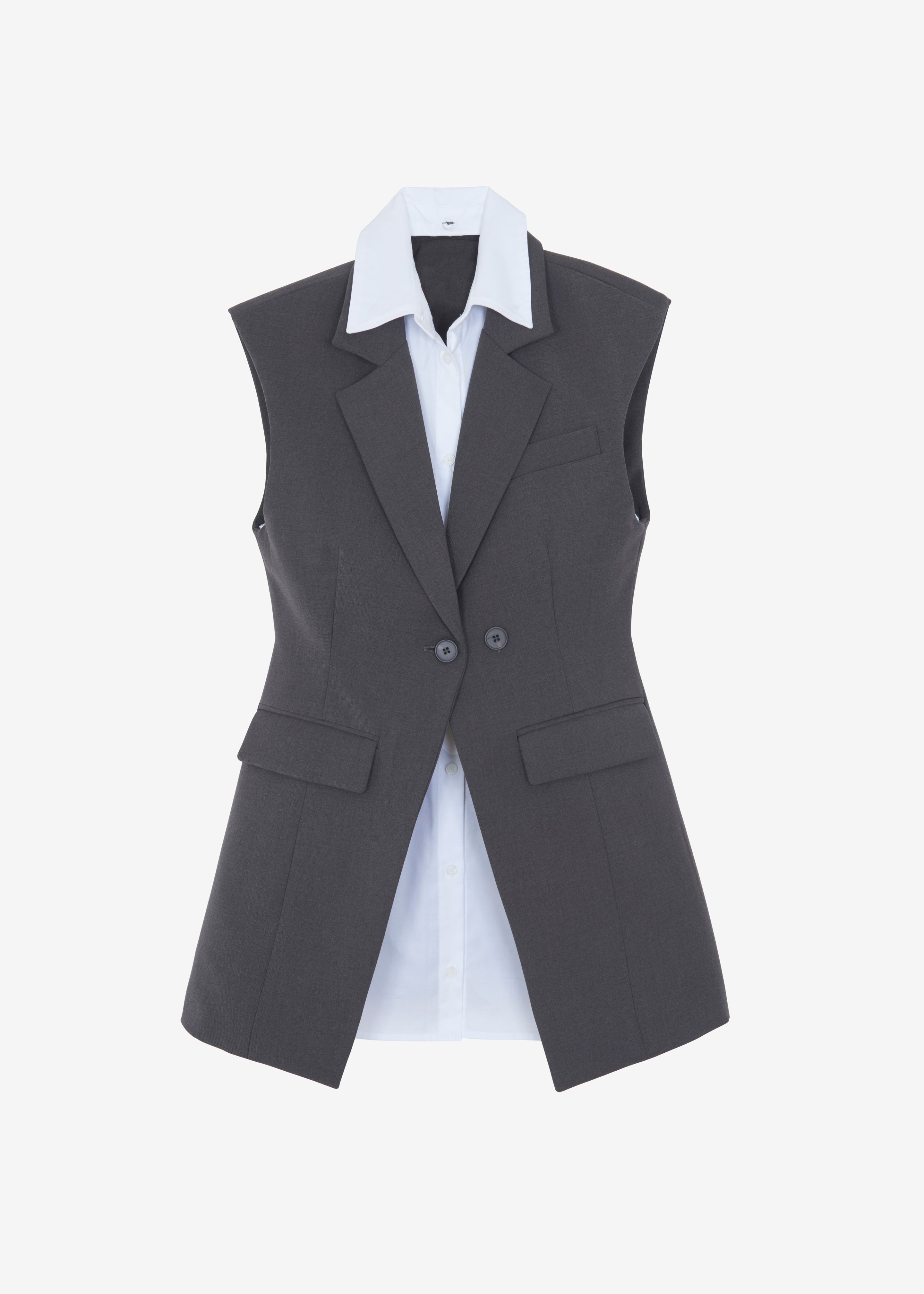 Shari Layered Vest - Charcoal - 10