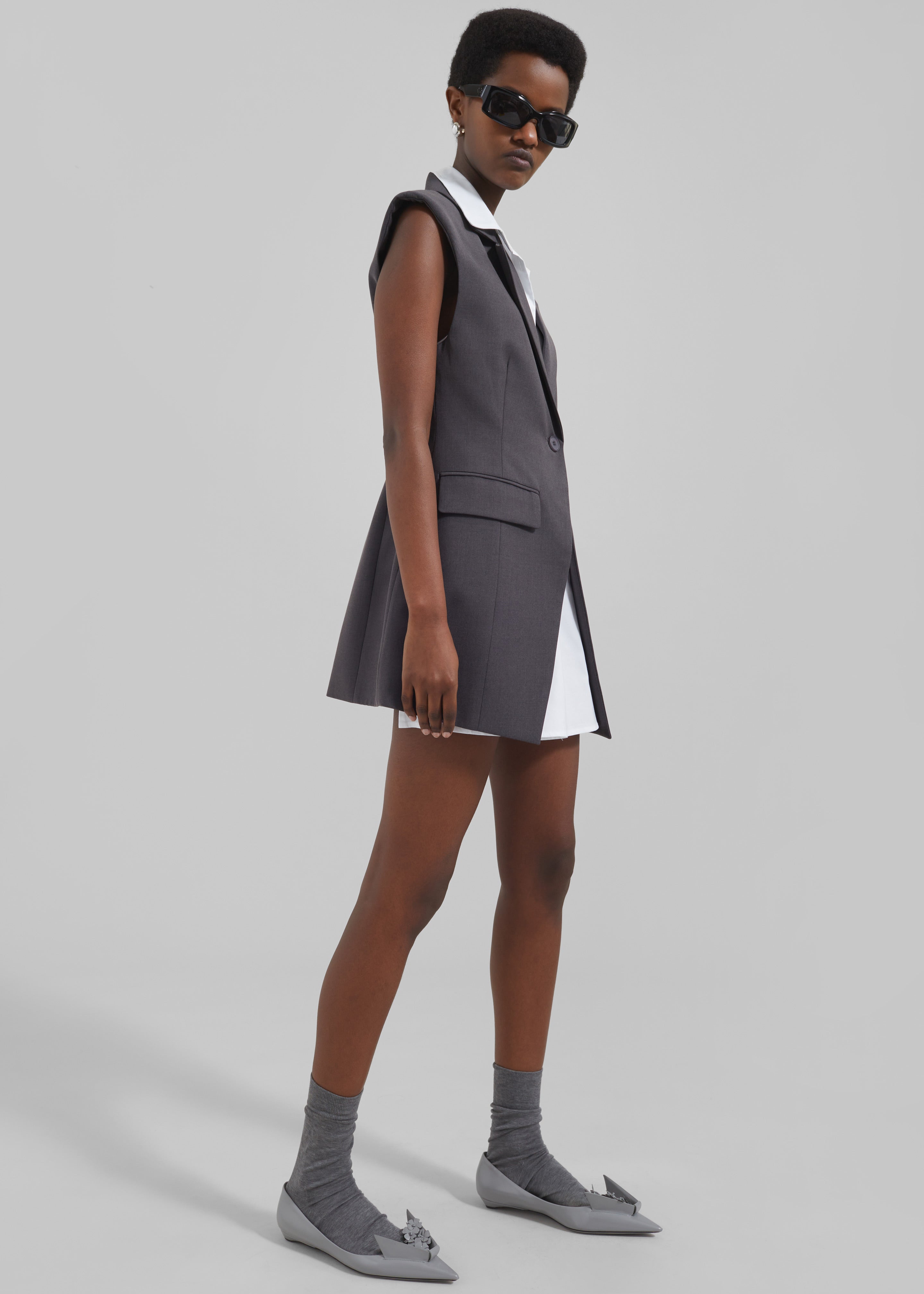 Shari Layered Vest - Charcoal - 9