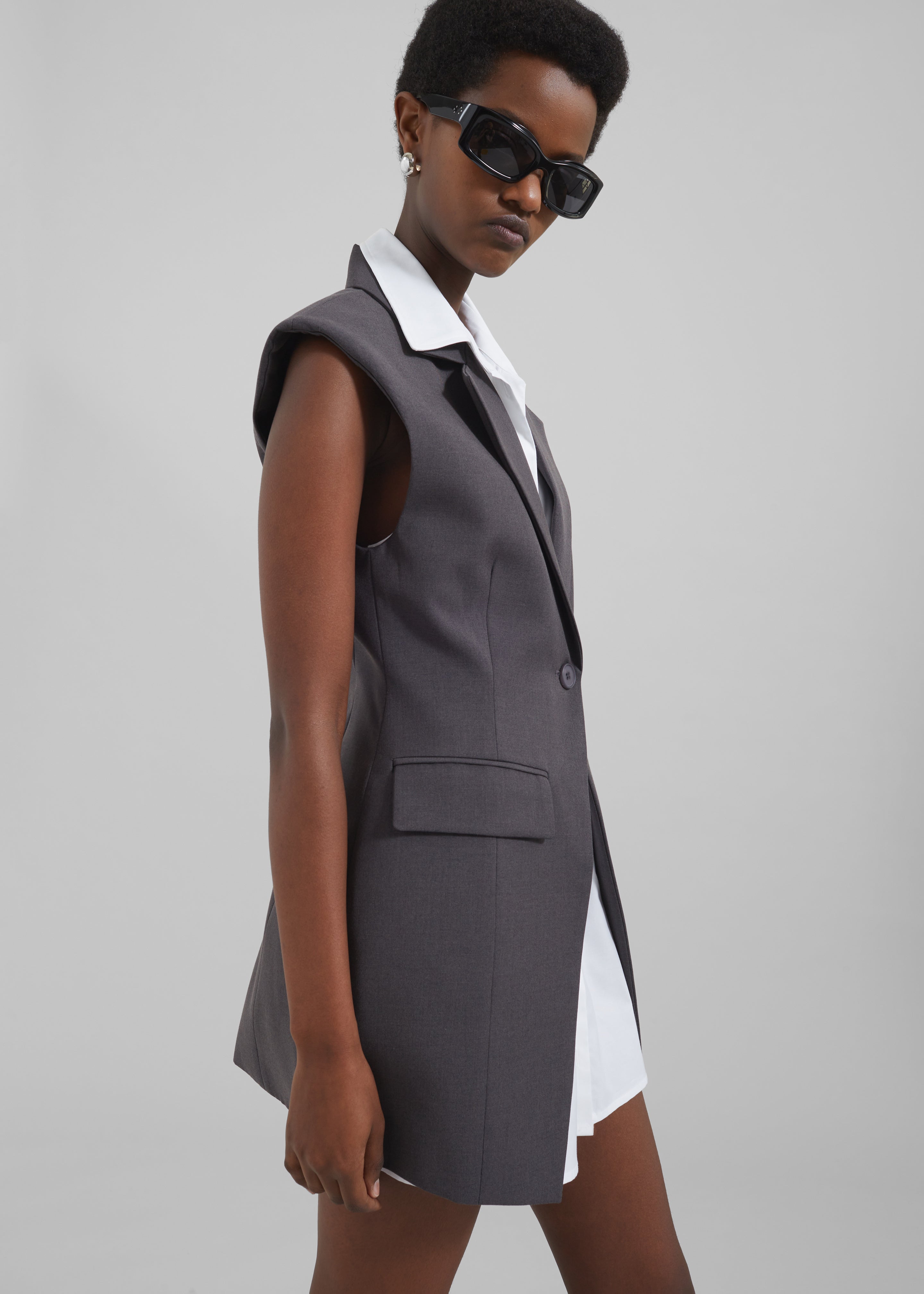 Shari Layered Vest - Charcoal - 8