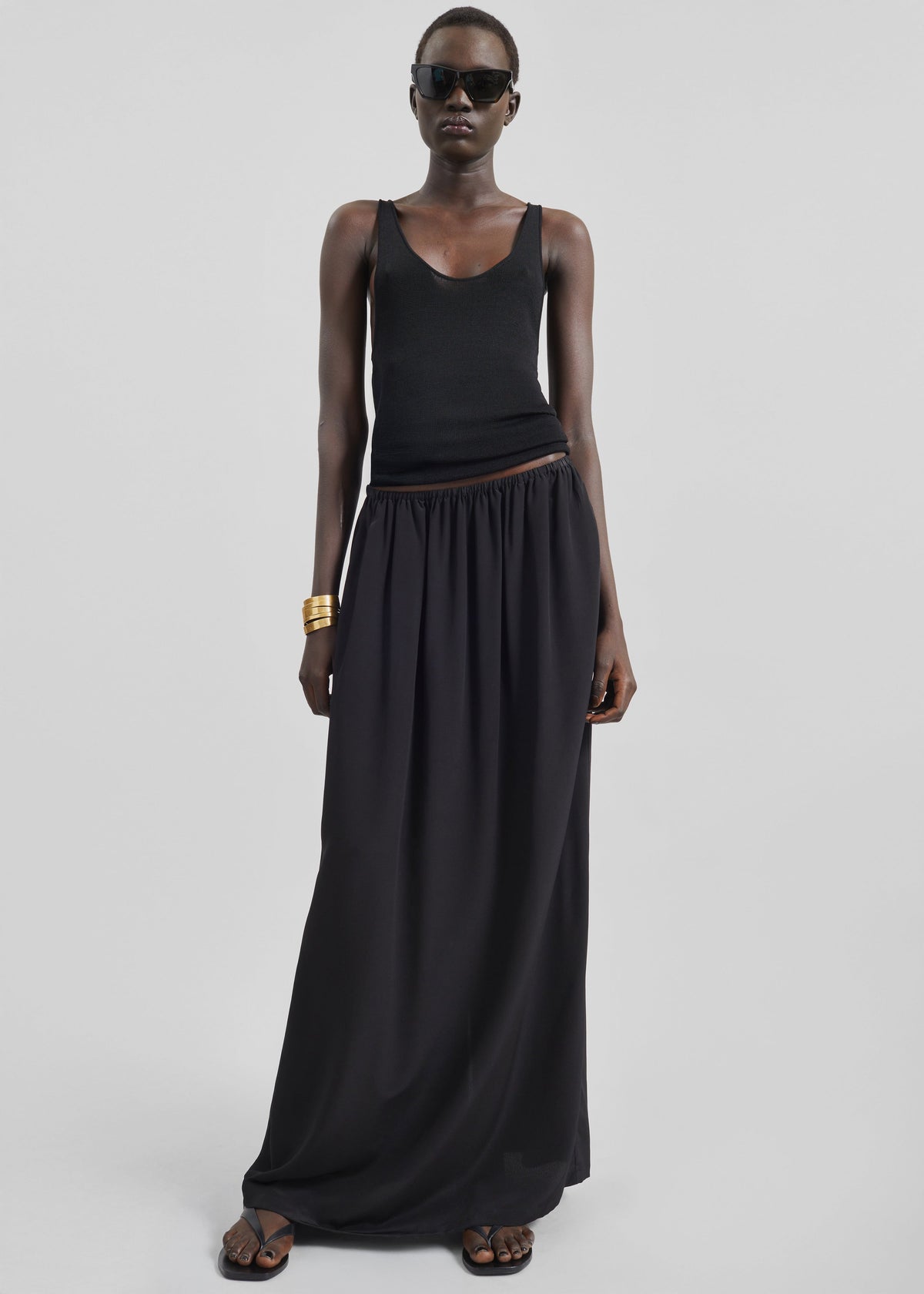 Sibena Silk Maxi Skirt - Black - 5