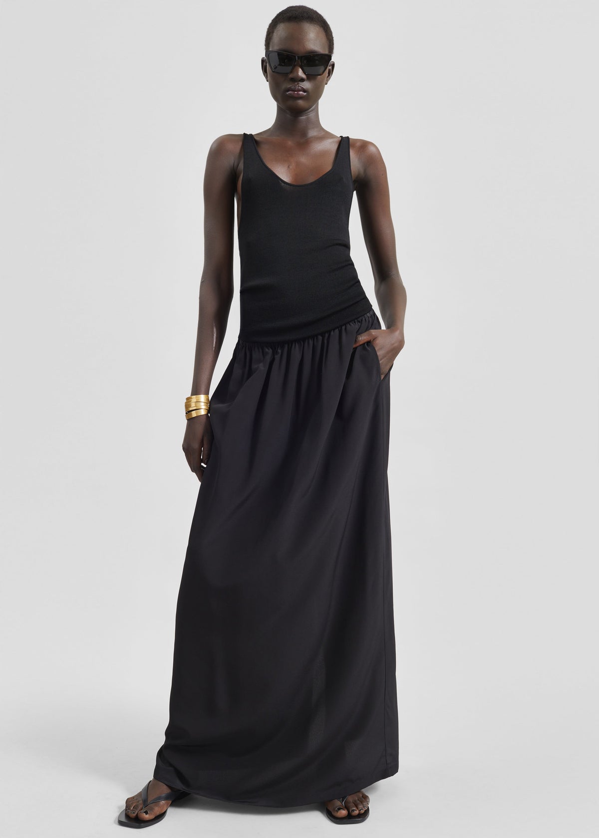 Sibena Silk Maxi Skirt - Black - 7