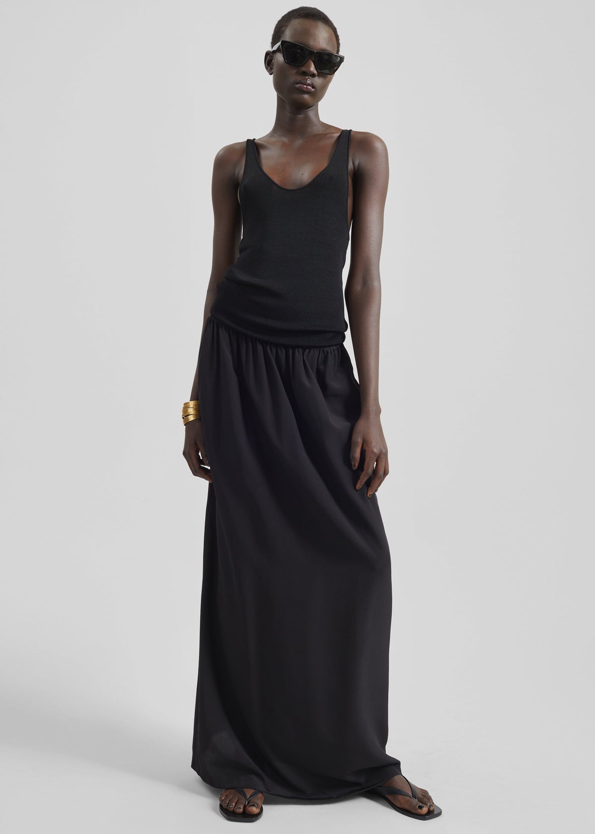 Sibena Silk Maxi Skirt - Black - 2