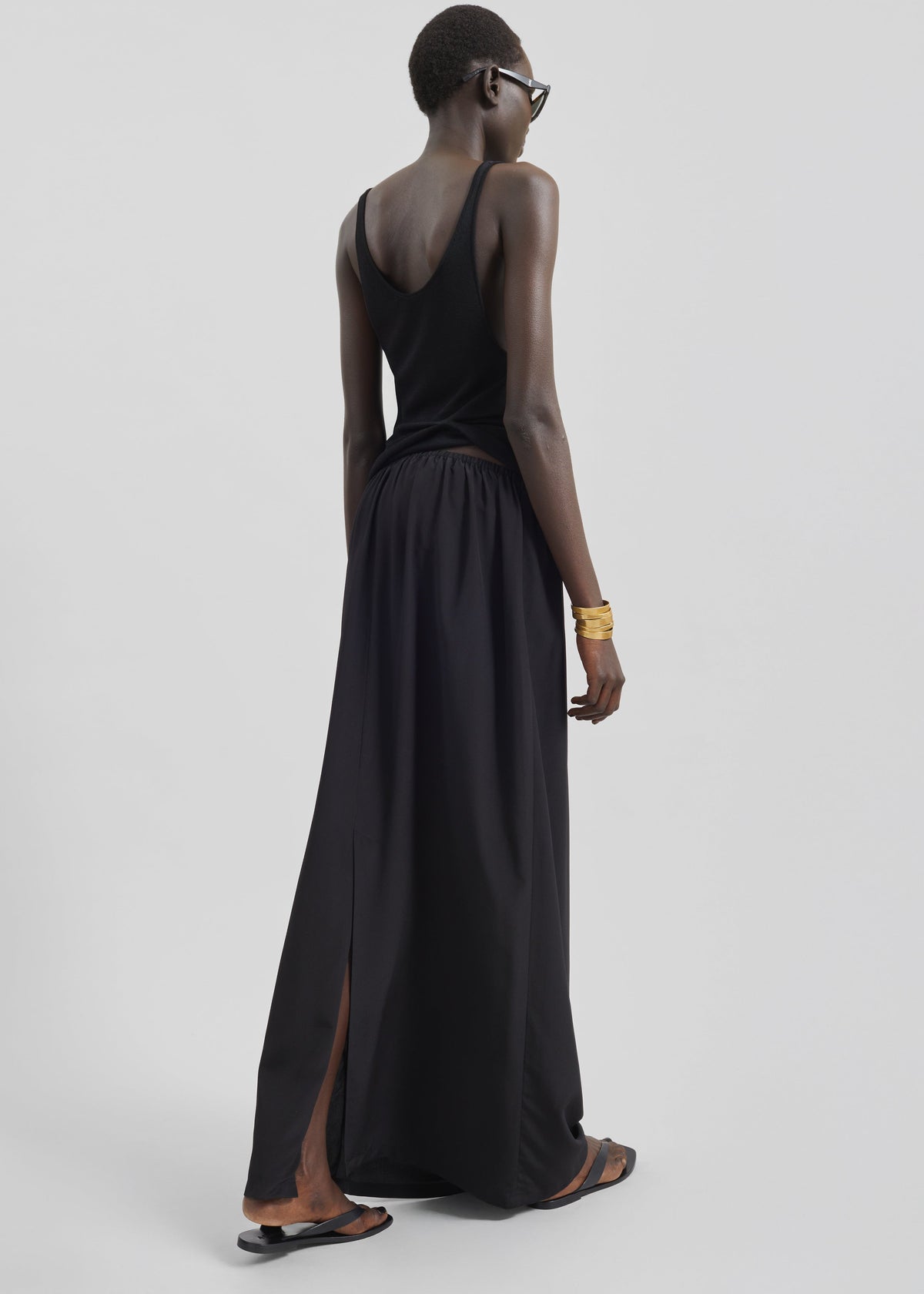 Sibena Silk Maxi Skirt - Black - 9