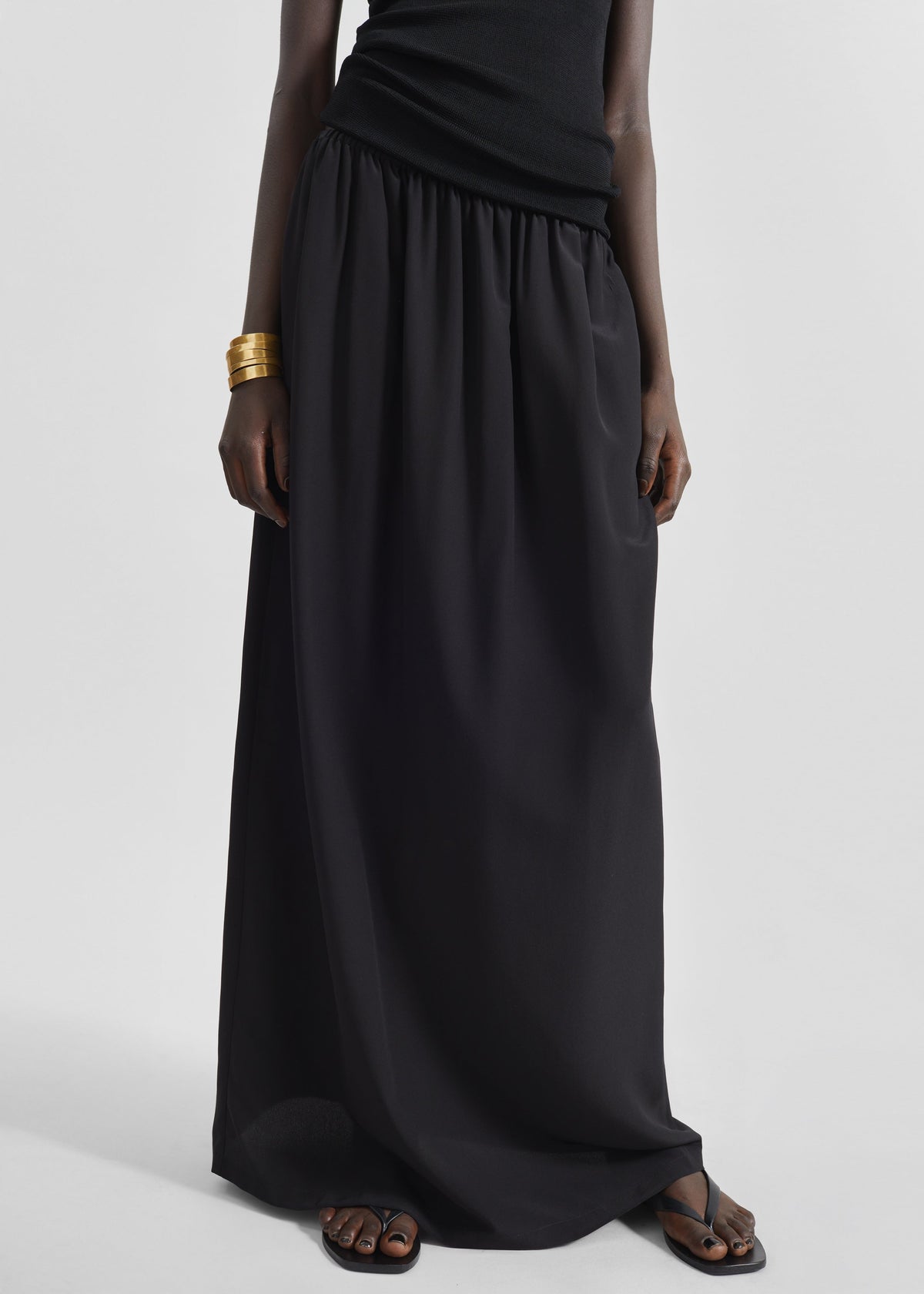 Sibena Silk Maxi Skirt - Black - 4