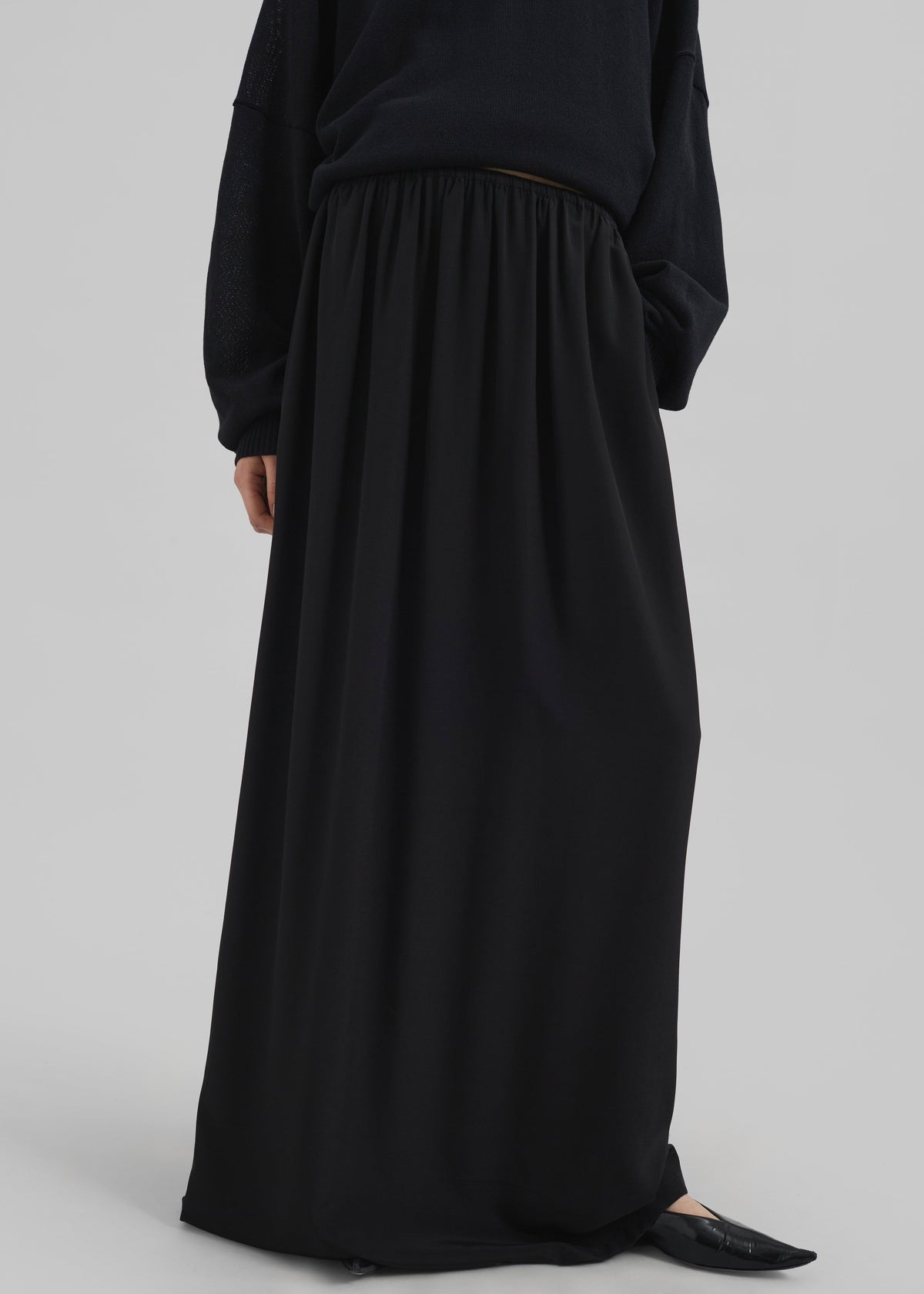 Sibena Silk Maxi Skirt - Black - 6