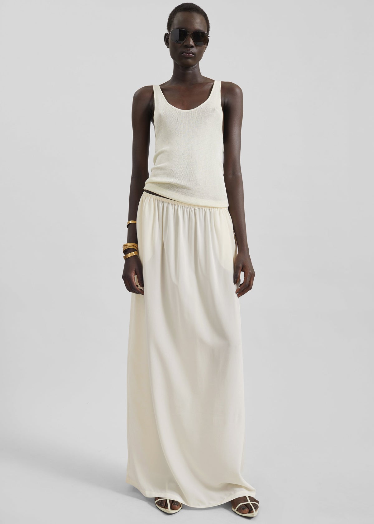 Sibena Silk Maxi Skirt - Pale Yellow - 6