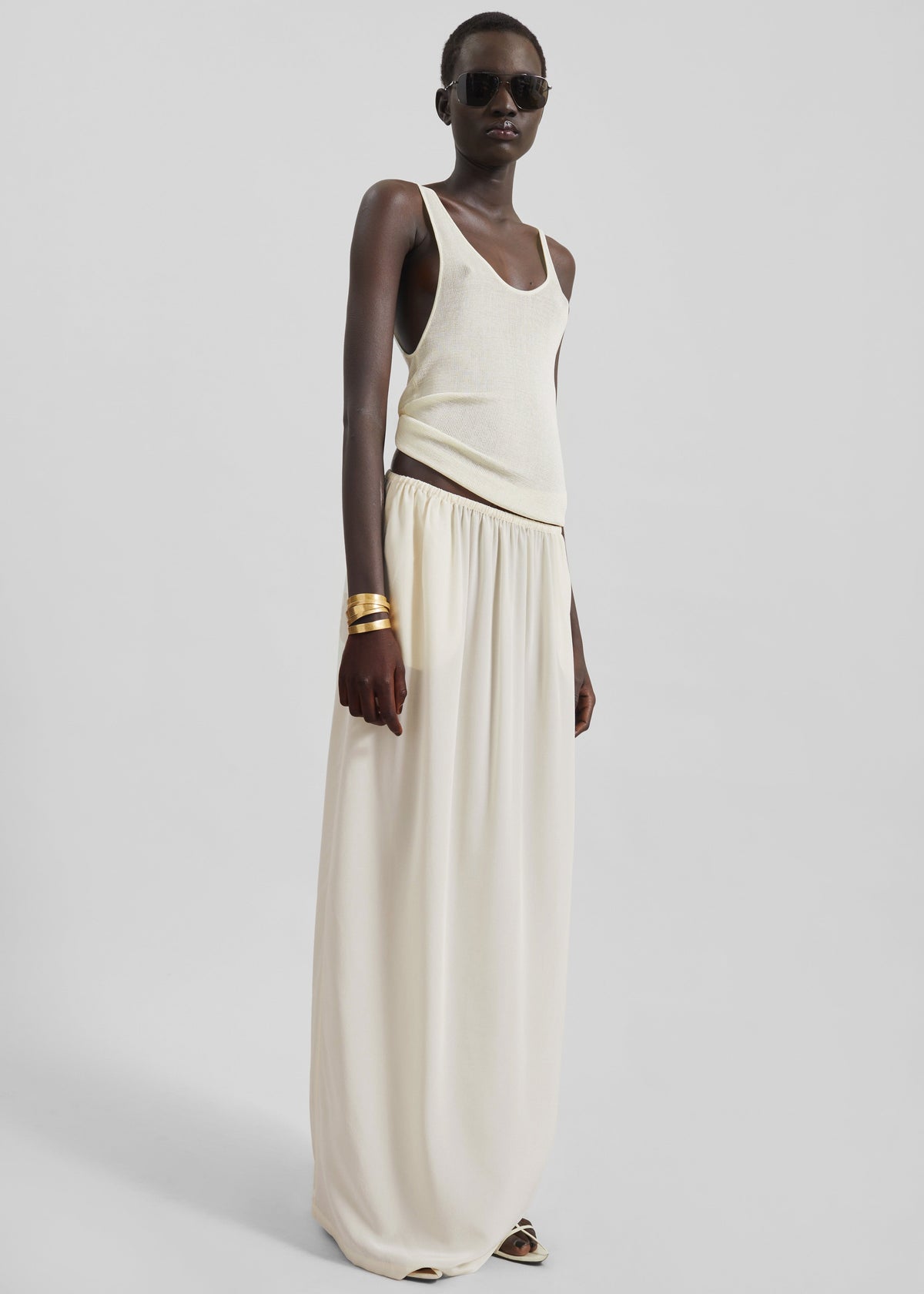 Sibena Silk Maxi Skirt - Pale Yellow - 7
