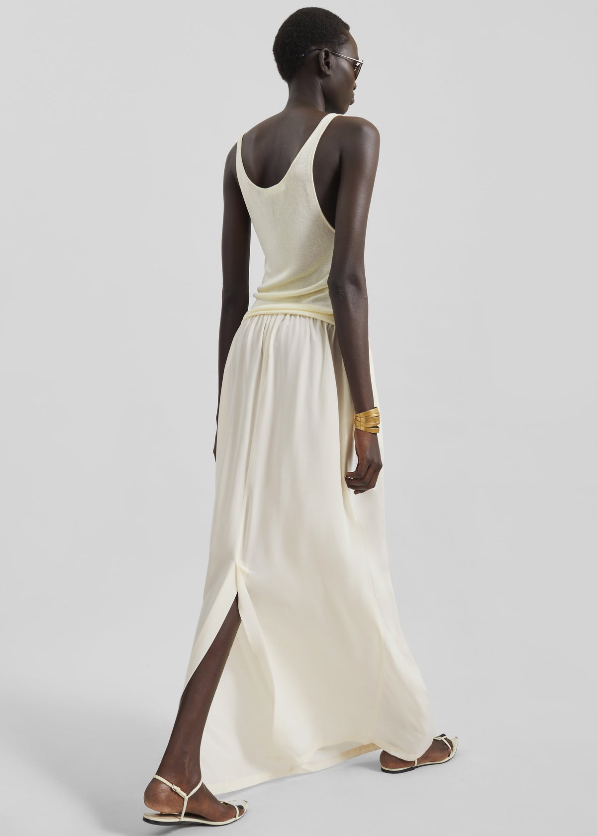 Sibena Silk Maxi Skirt - Pale Yellow - 8