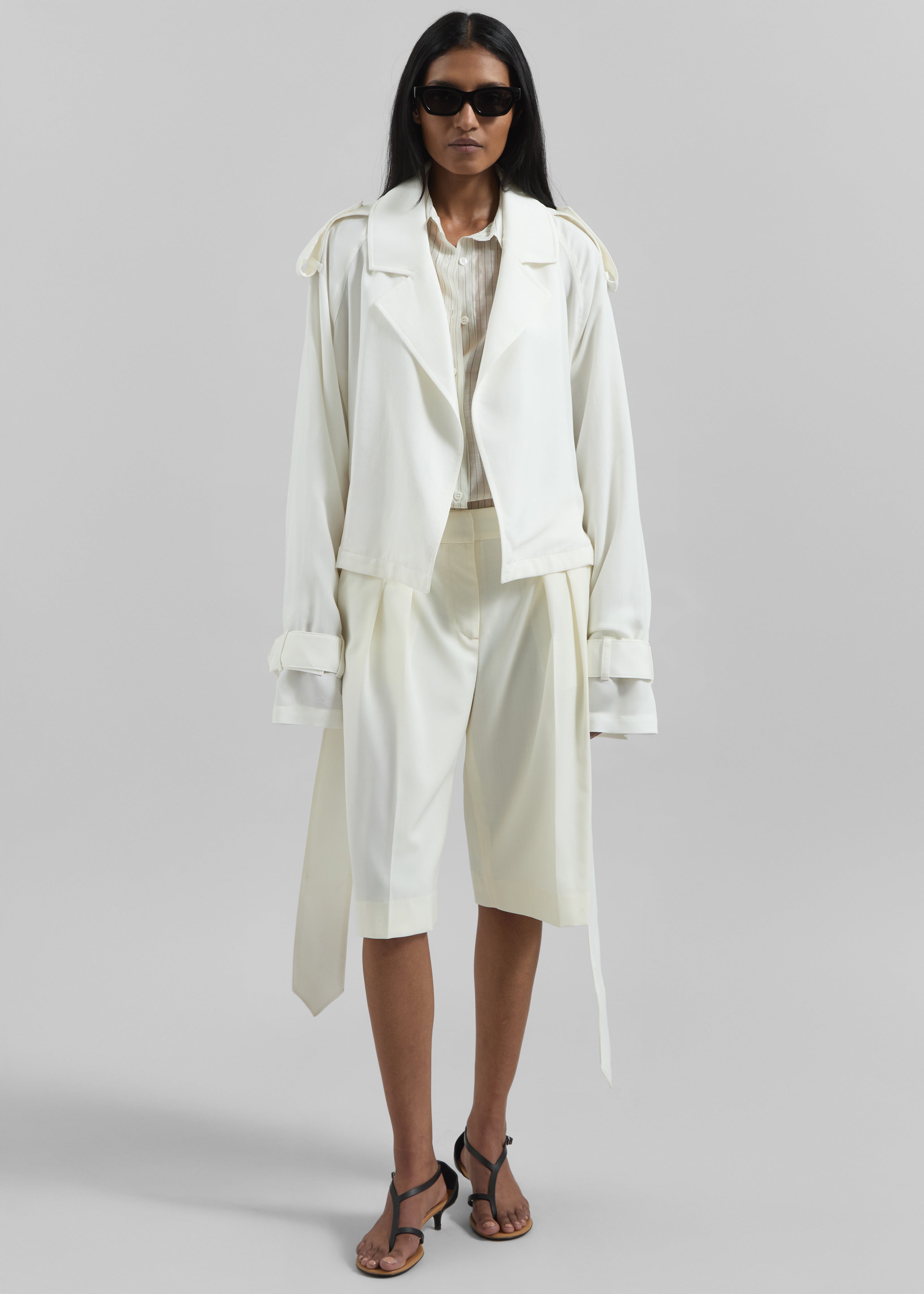 Simona Short Trench - Off White - 5