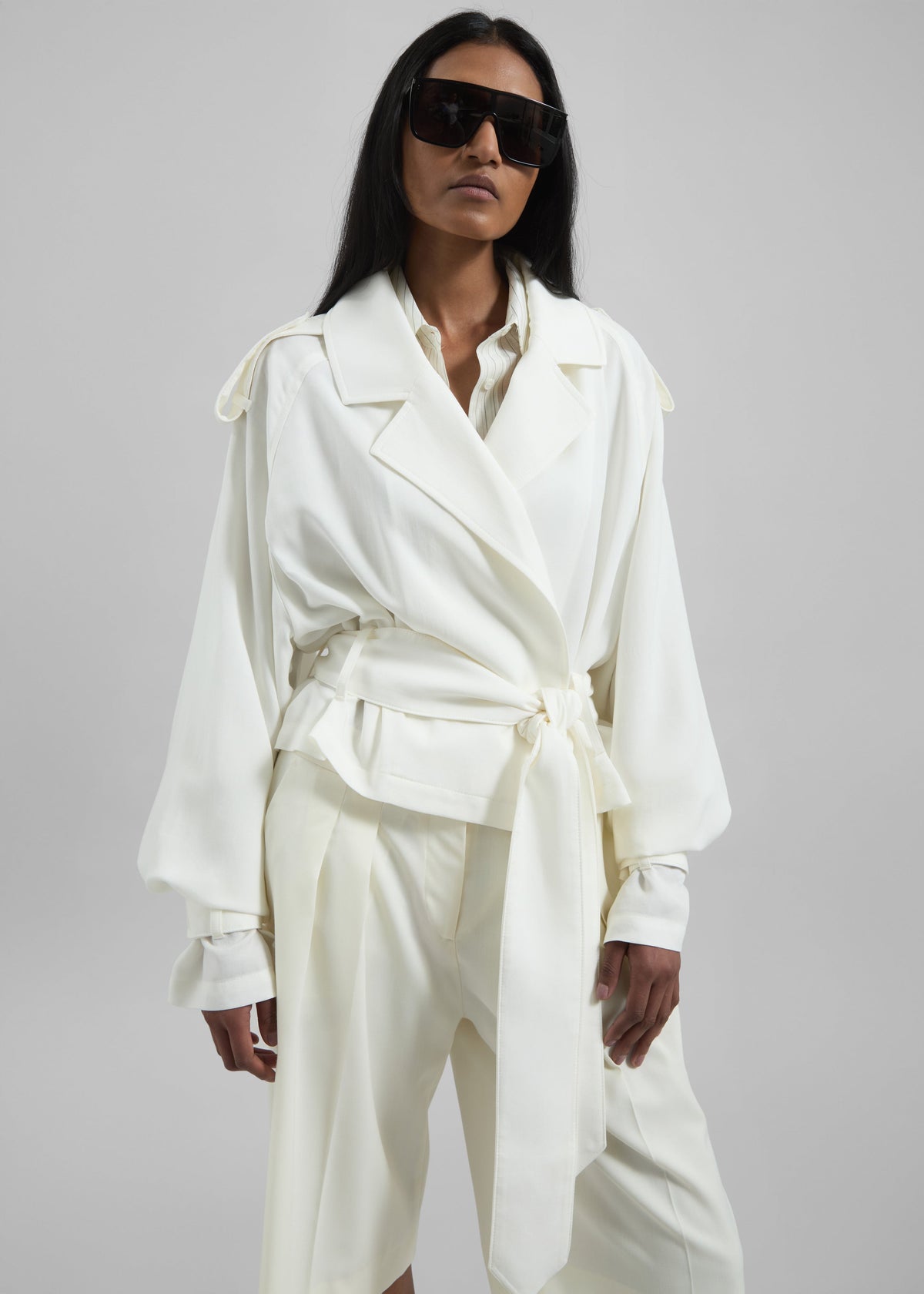 Simona Short Trench - Off White - 1
