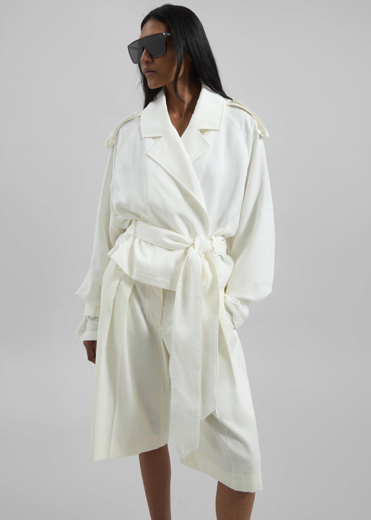 Simona Short Trench - Off White - 4
