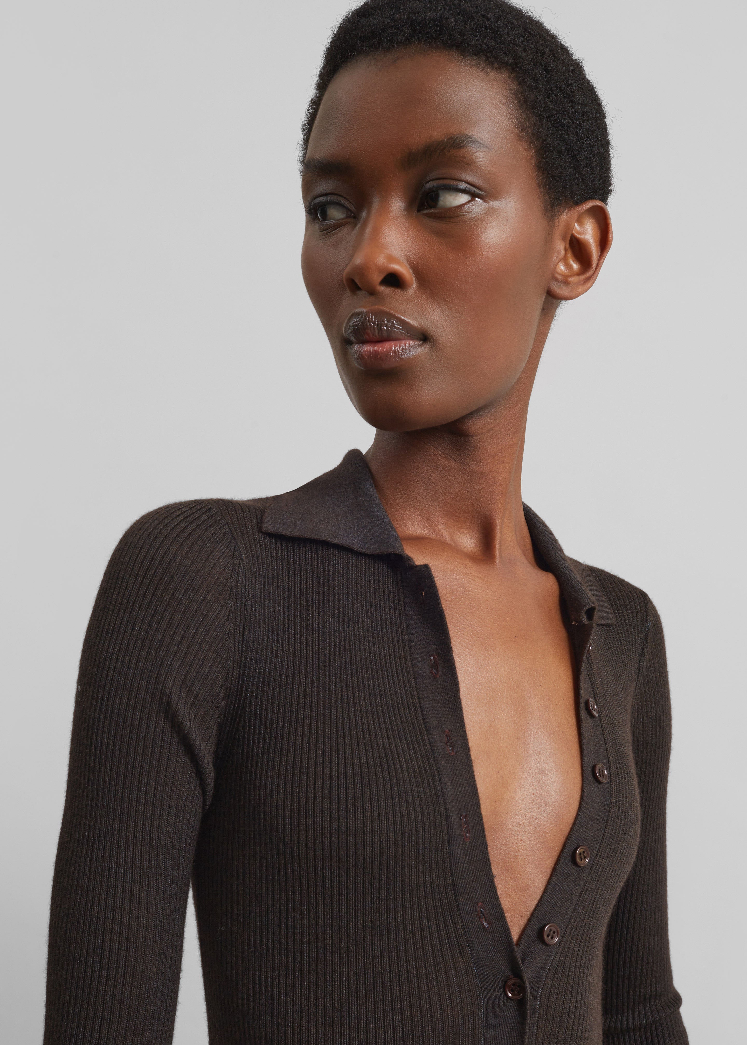Solana Polo Bodysuit - Brown - 3