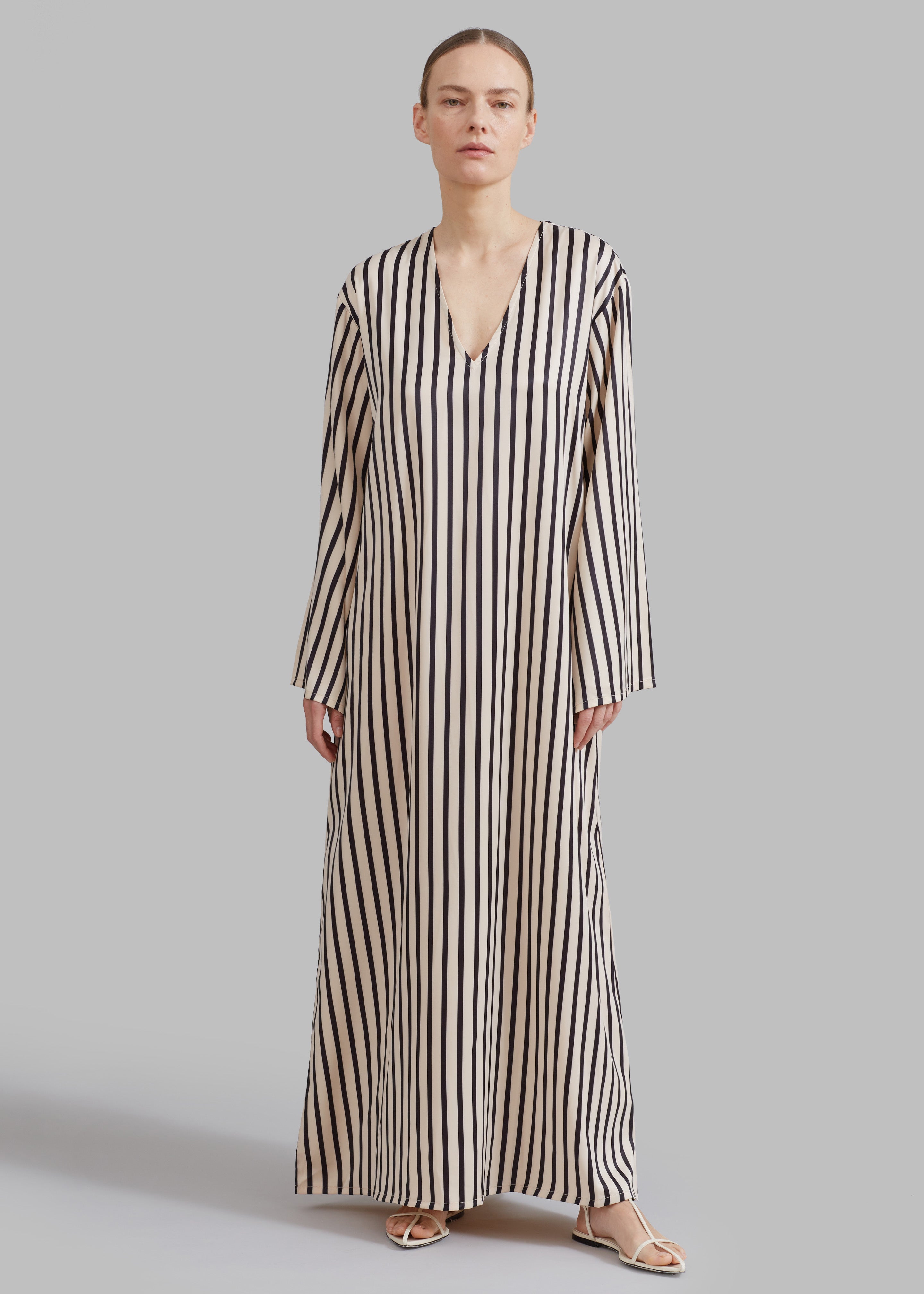 Solaqua The Resort Dress - Ecru with Black Stripes - 4