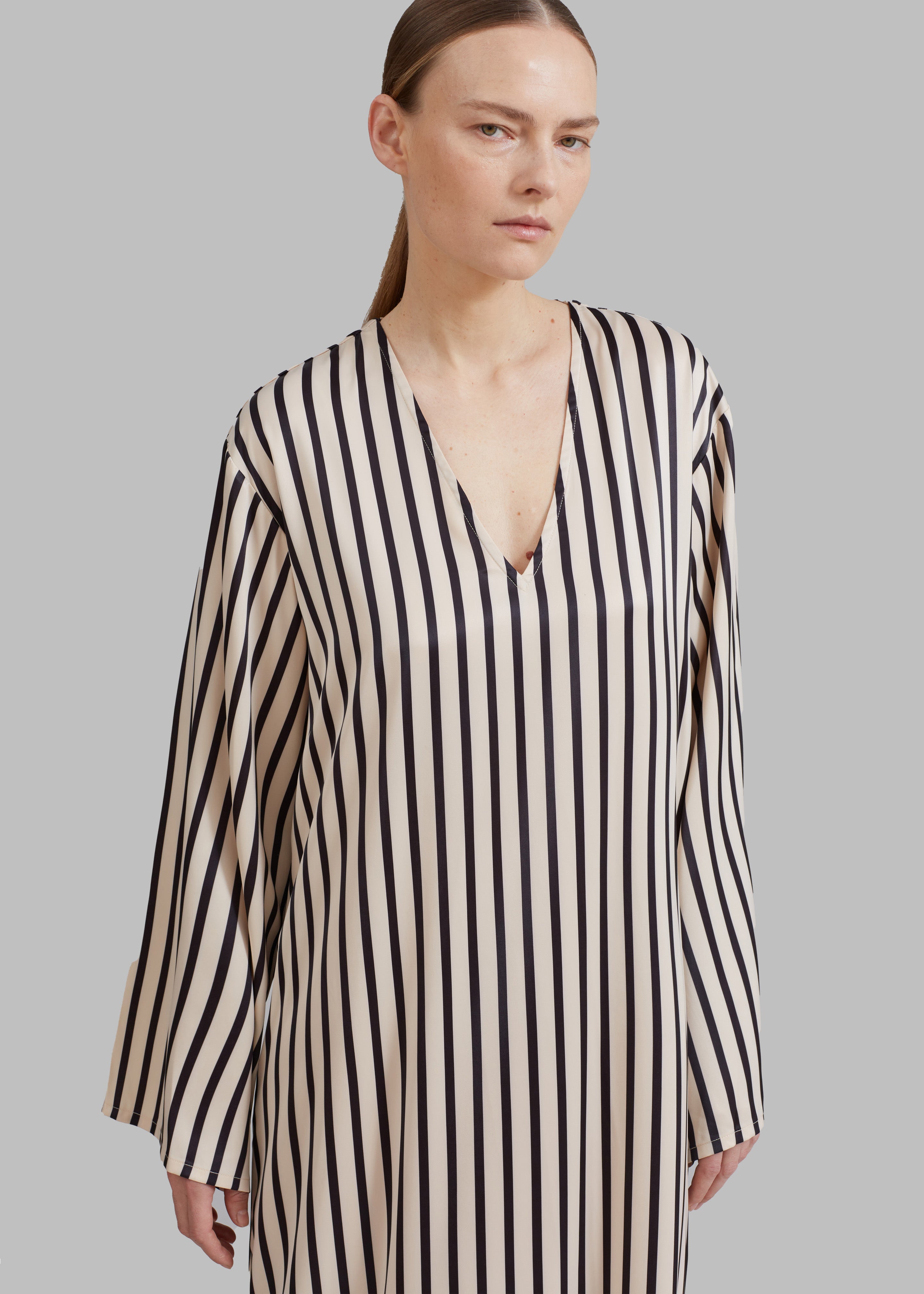 Solaqua The Resort Dress - Ecru with Black Stripes - 3