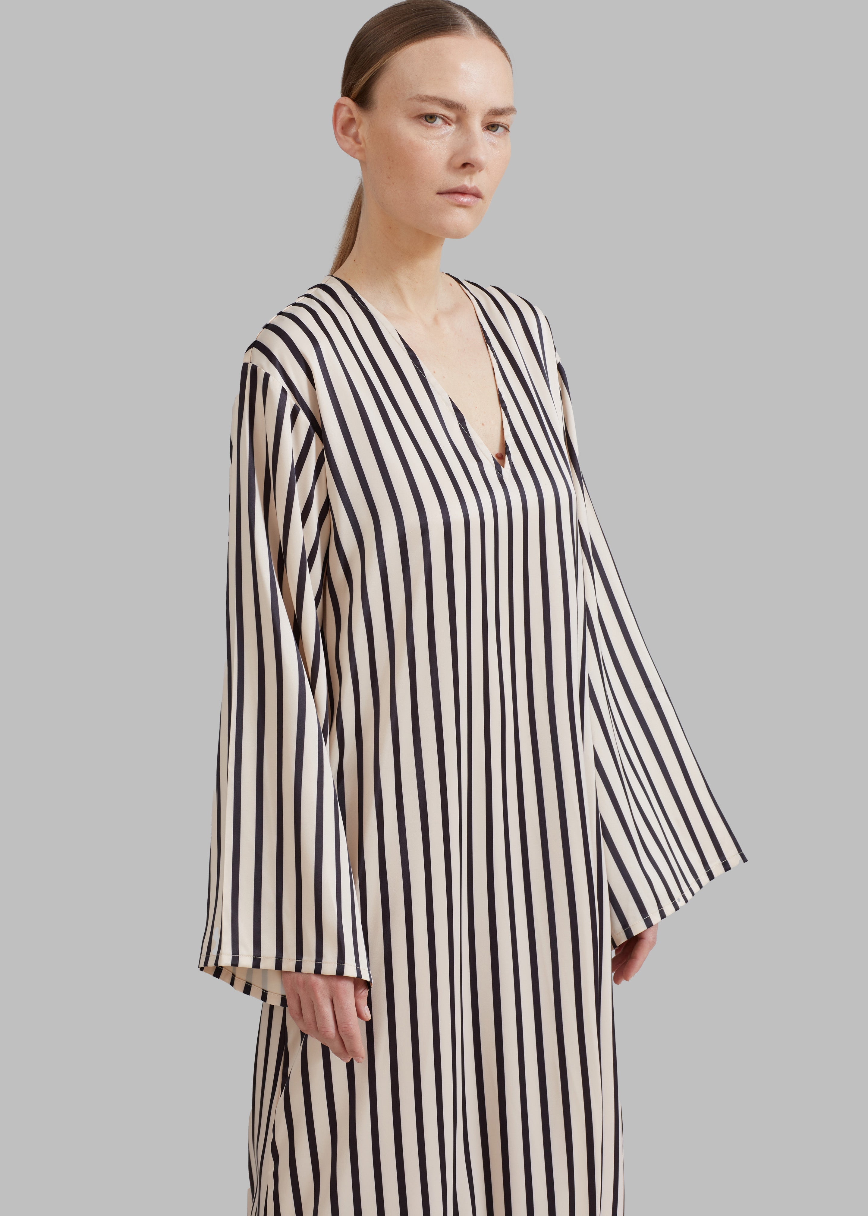 Solaqua The Resort Dress - Ecru with Black Stripes - 2