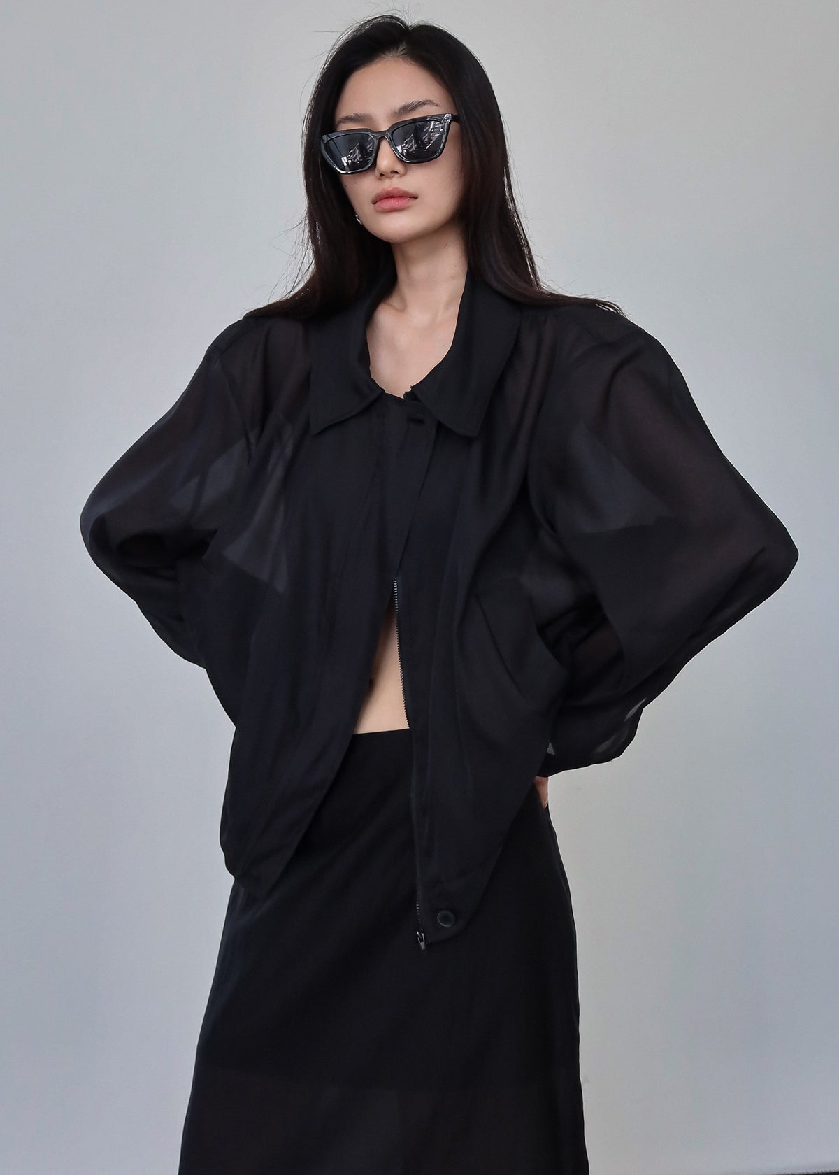 Soller Sheer Jacket - Black - 8