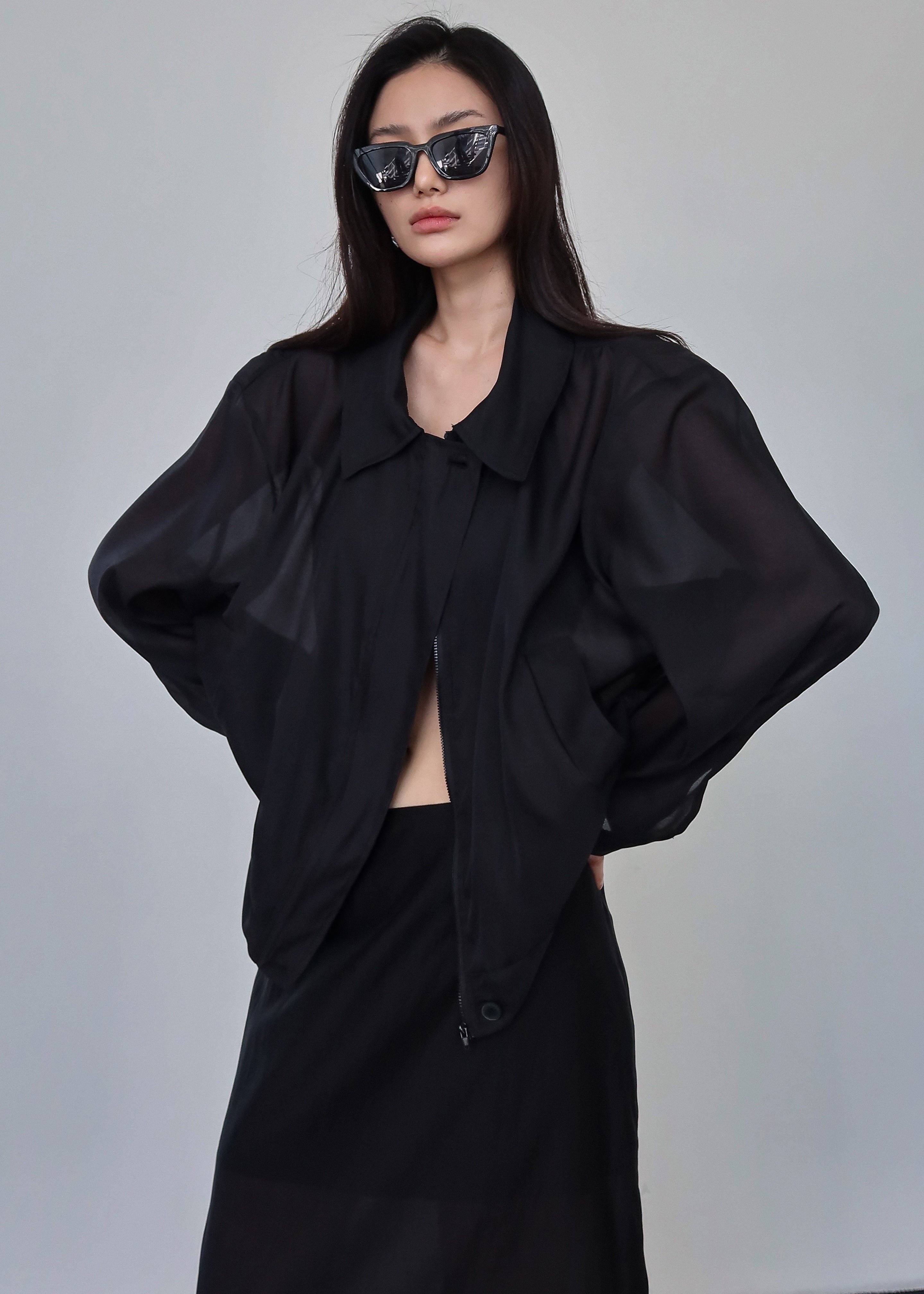 Soller Sheer Jacket - Black - 8