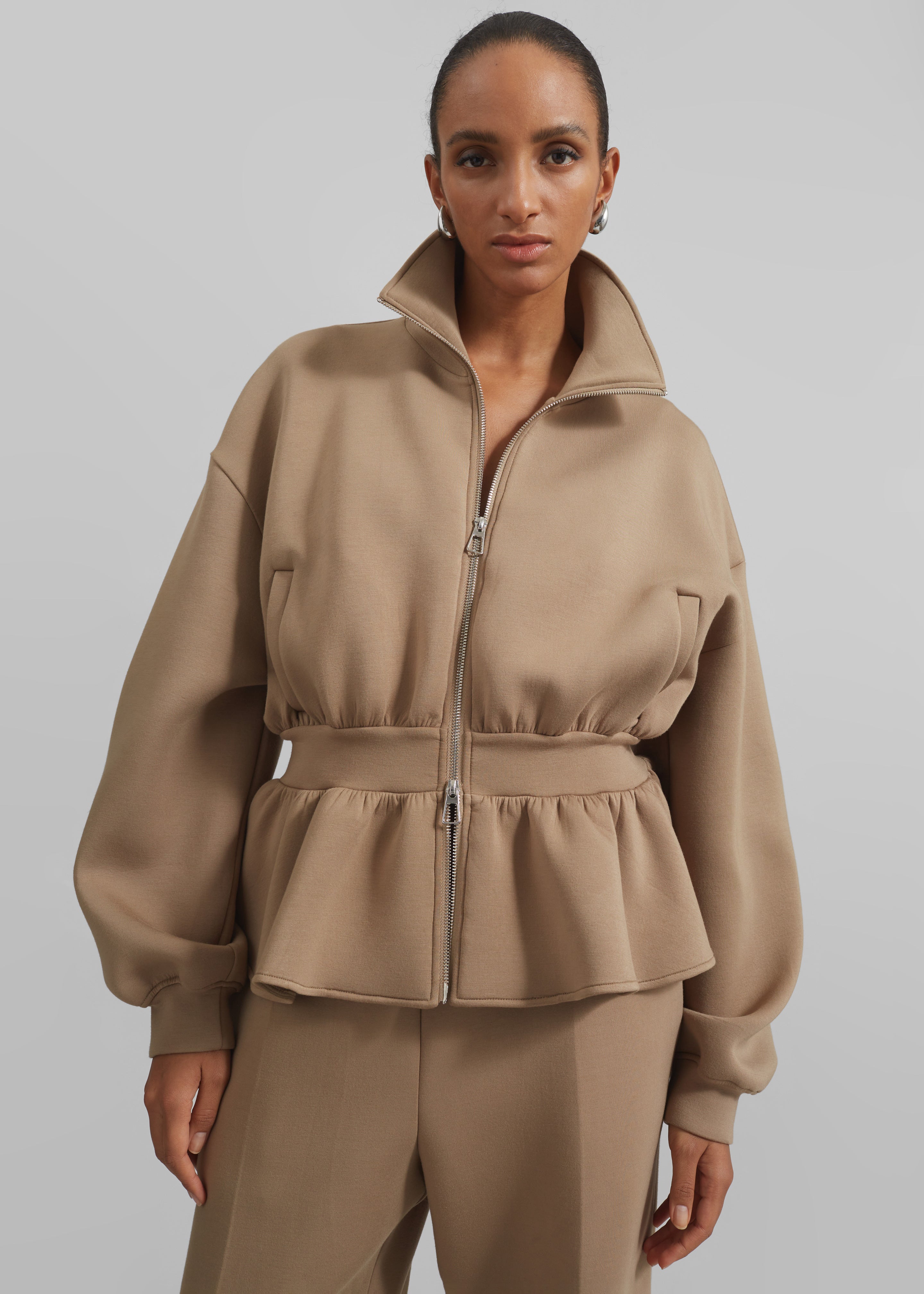 Sorelle Peplum Jacket - Camel - 5