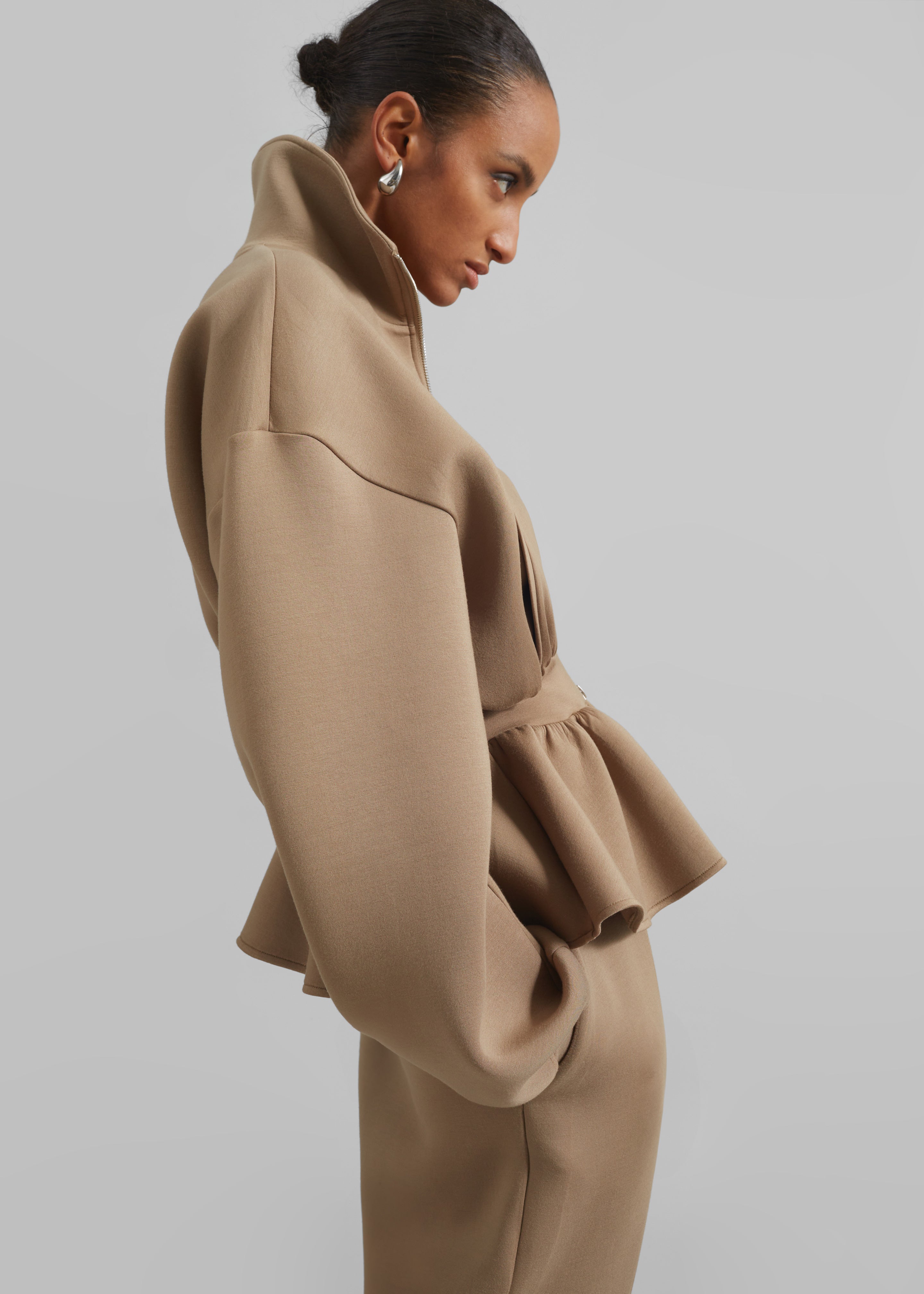 Sorelle Peplum Jacket - Camel - 3