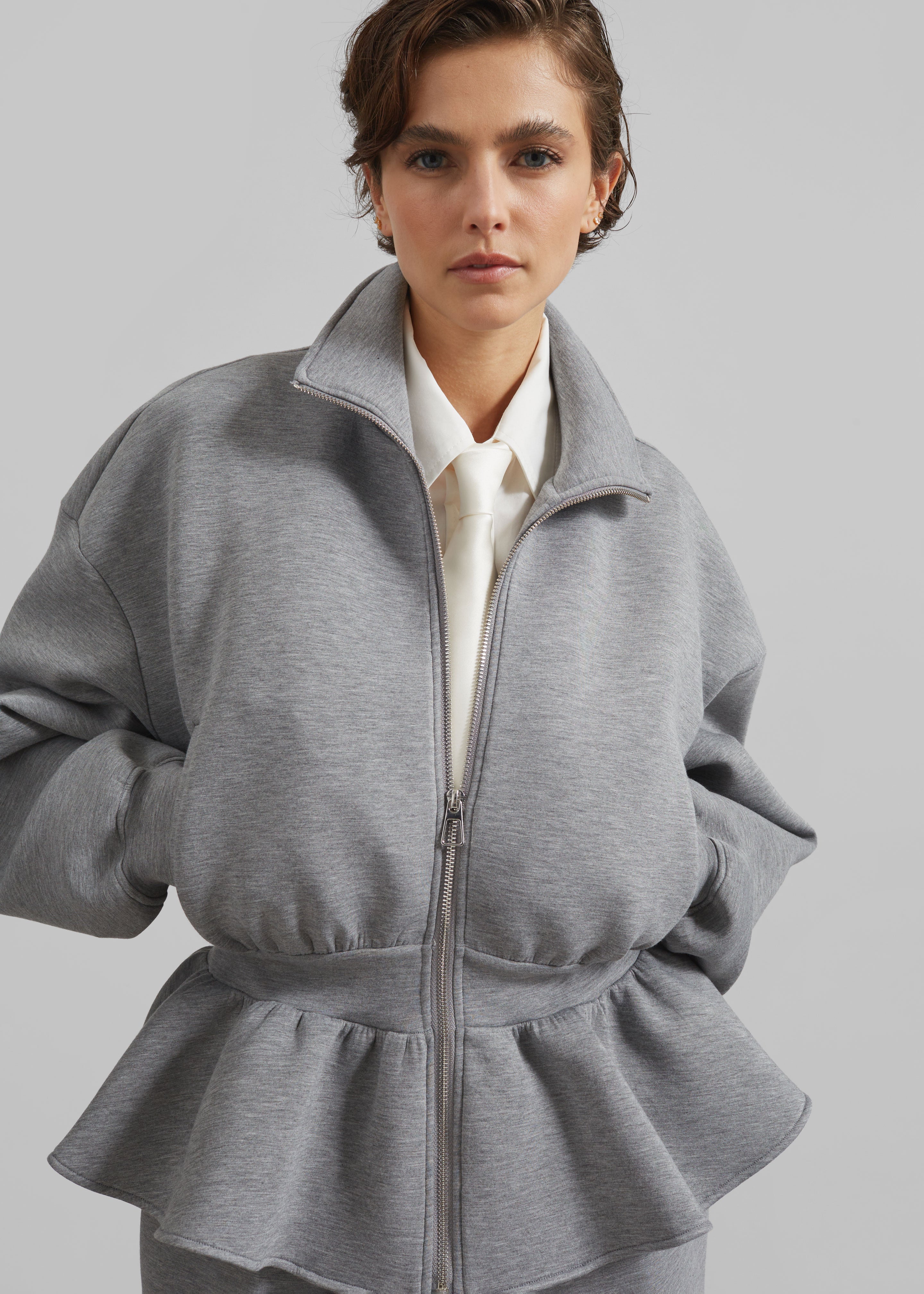 Sorelle Peplum Jacket - Grey - 1