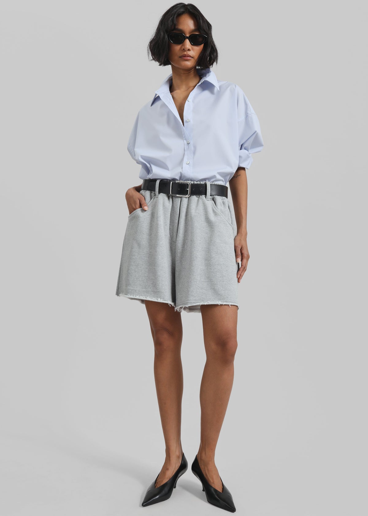 Soria Cotton Shorts - Grey - 4