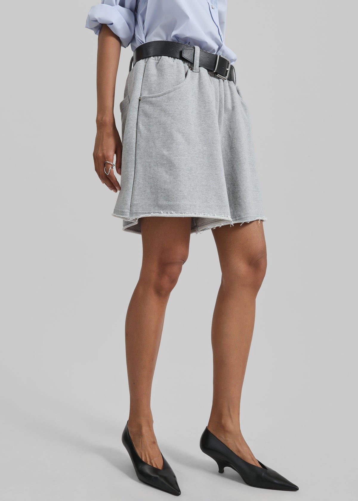 Soria Cotton Shorts - Grey - 2