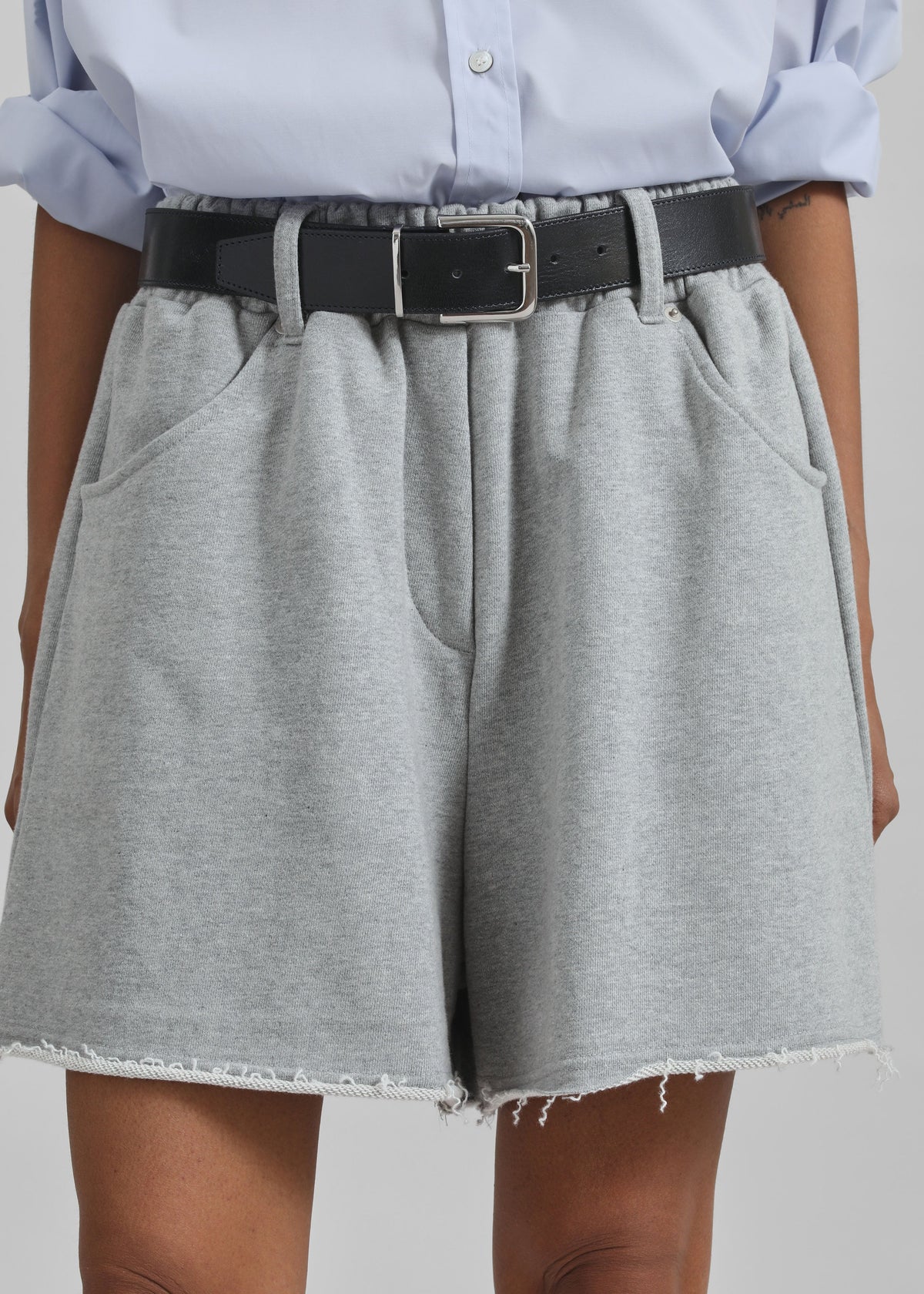 Soria Cotton Shorts - Grey - 3