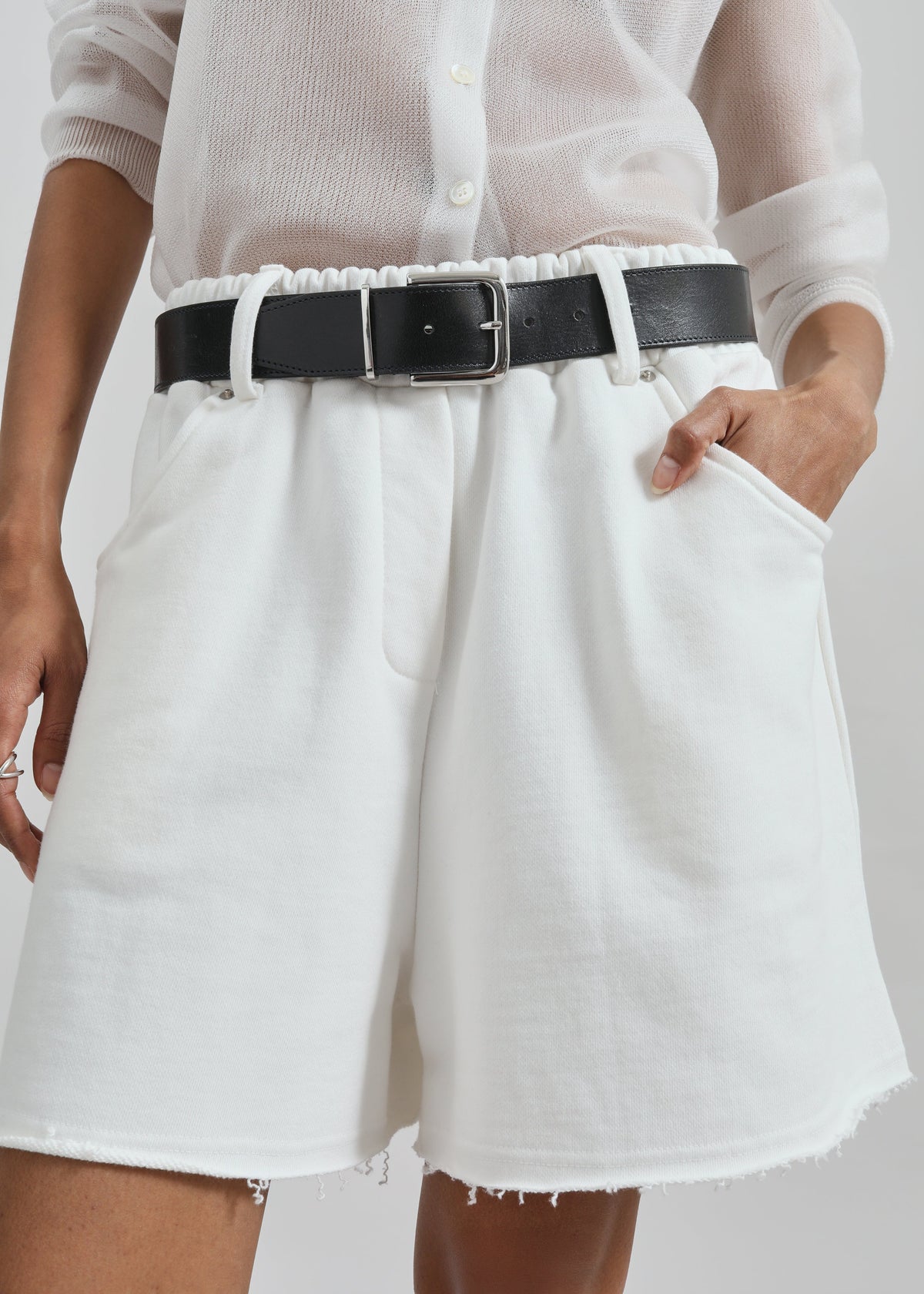 Soria Cotton Shorts - White - 3