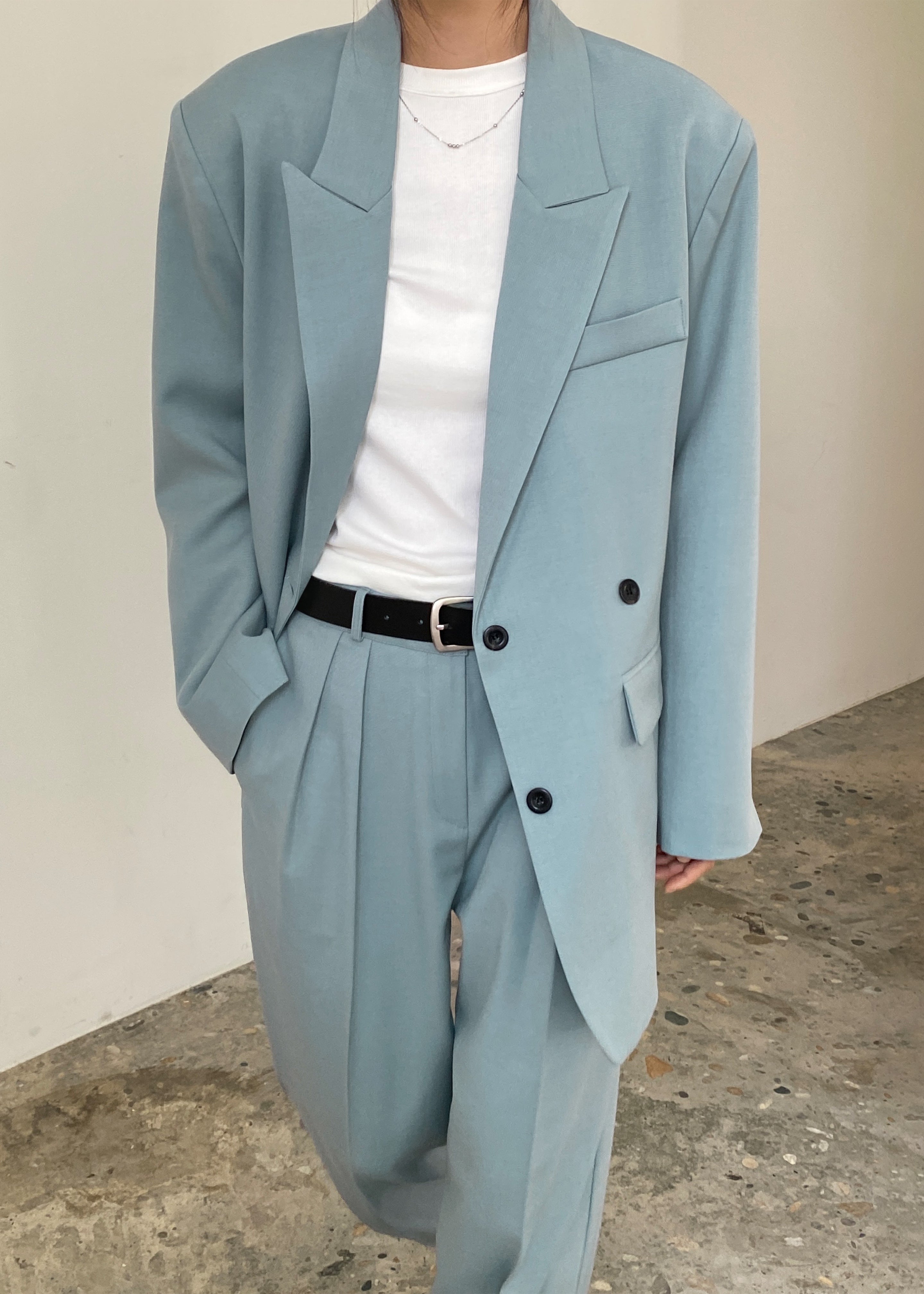 Spencer Blazer - Dusty Blue - 1