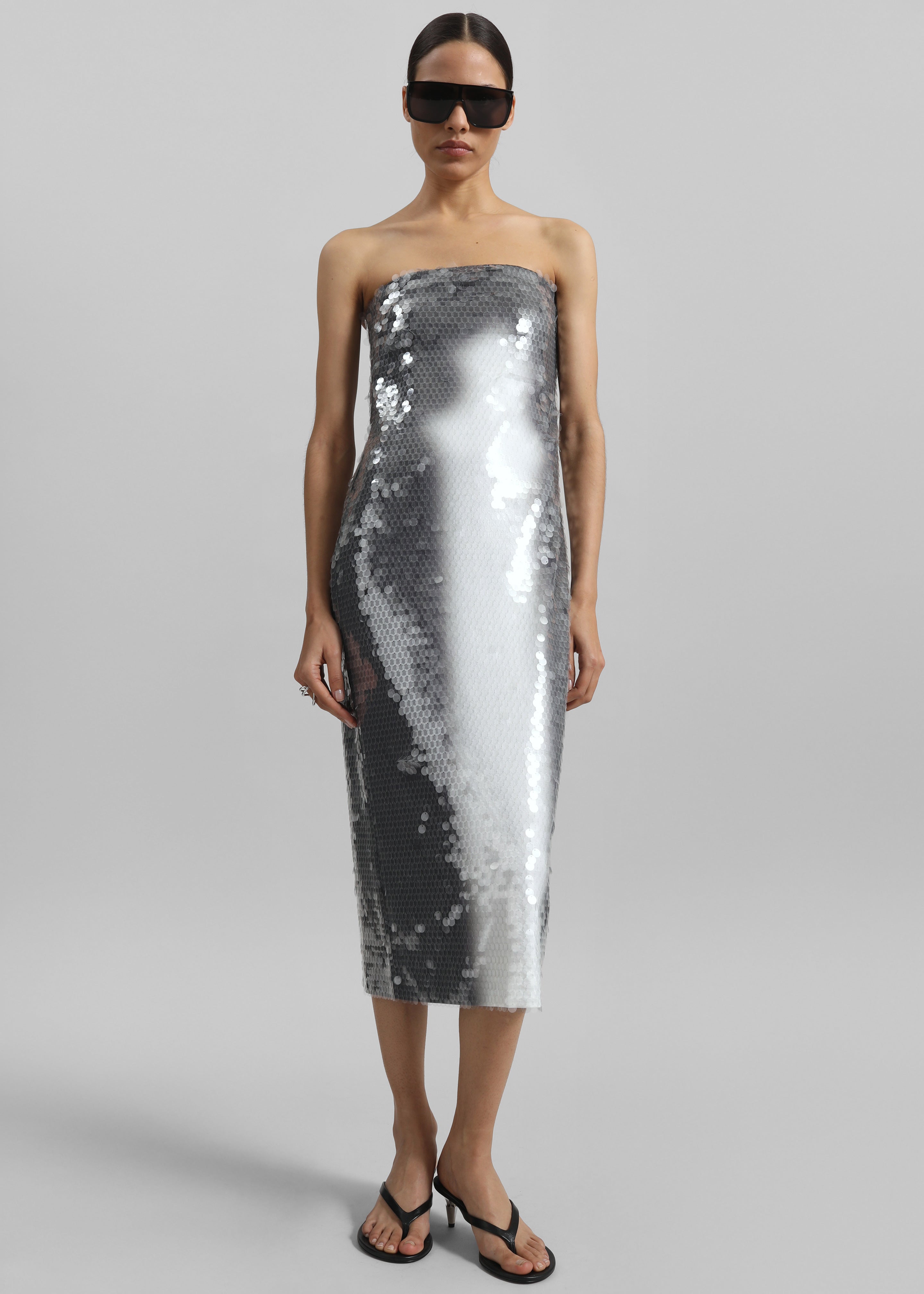 Sportmax Stemma Sequinned Jersey Dress - Shaded Black - 1