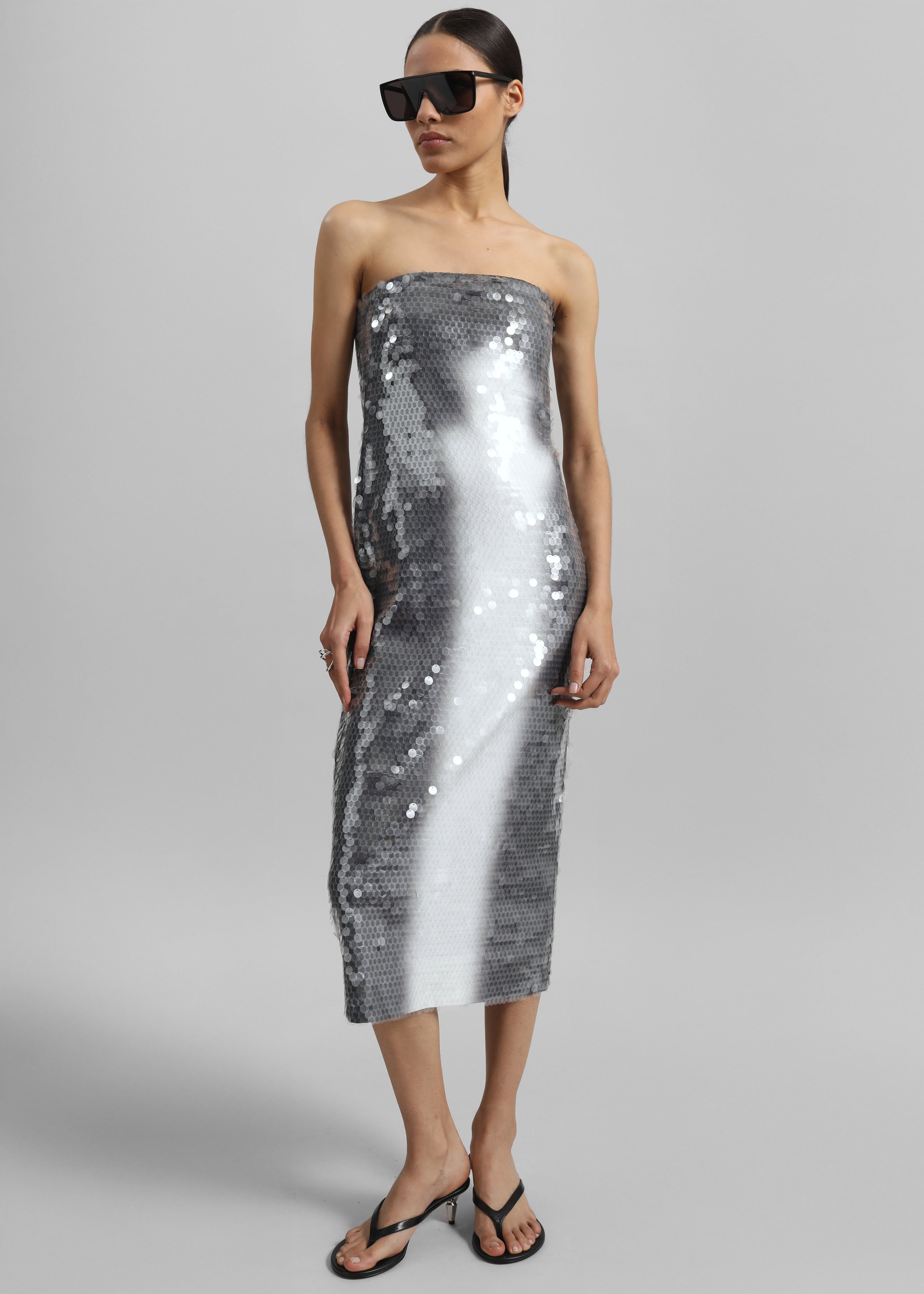 Sportmax Stemma Sequinned Jersey Dress - Shaded Black - 4