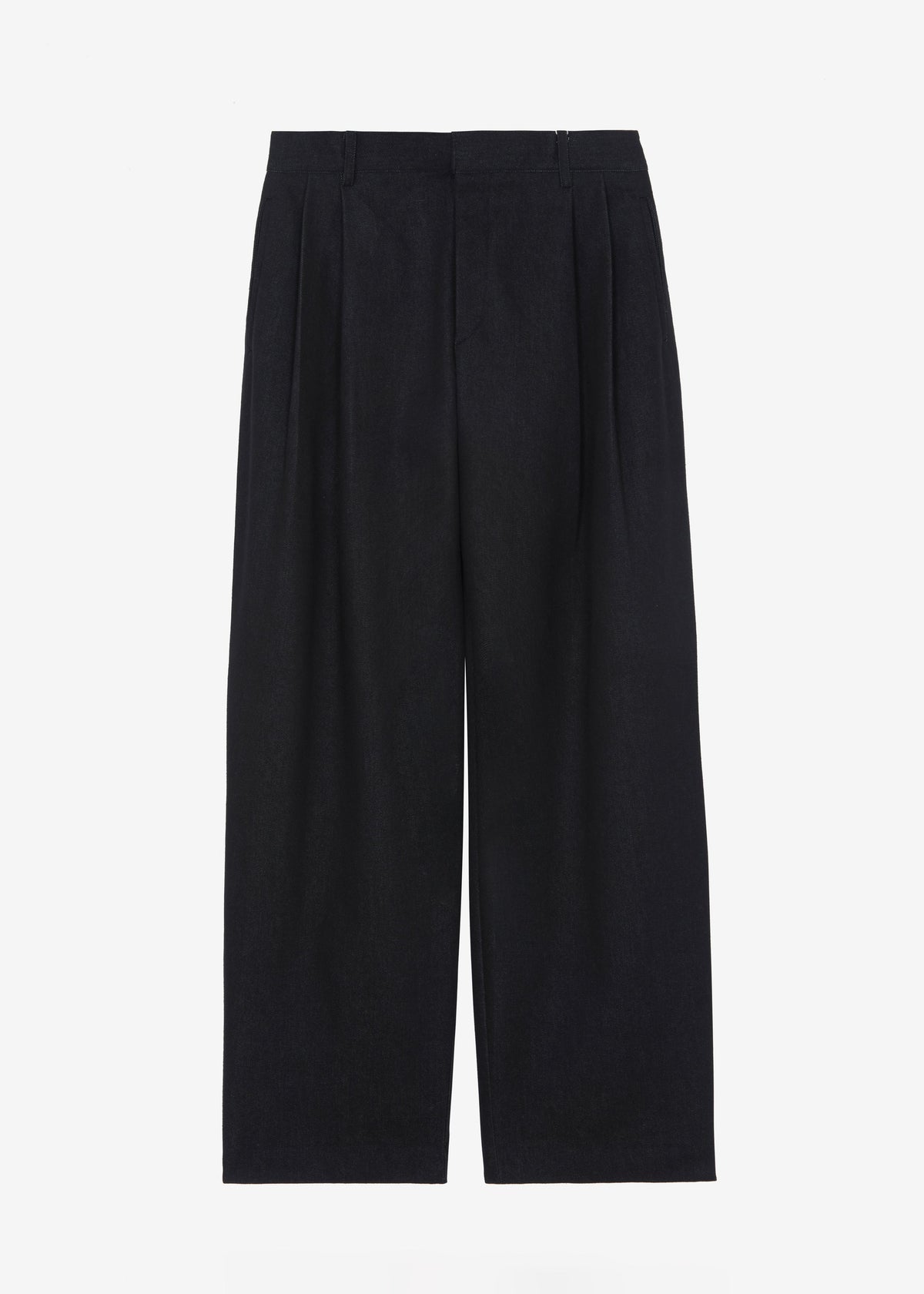 Stephen Pleated Denim Trousers - Black - 8