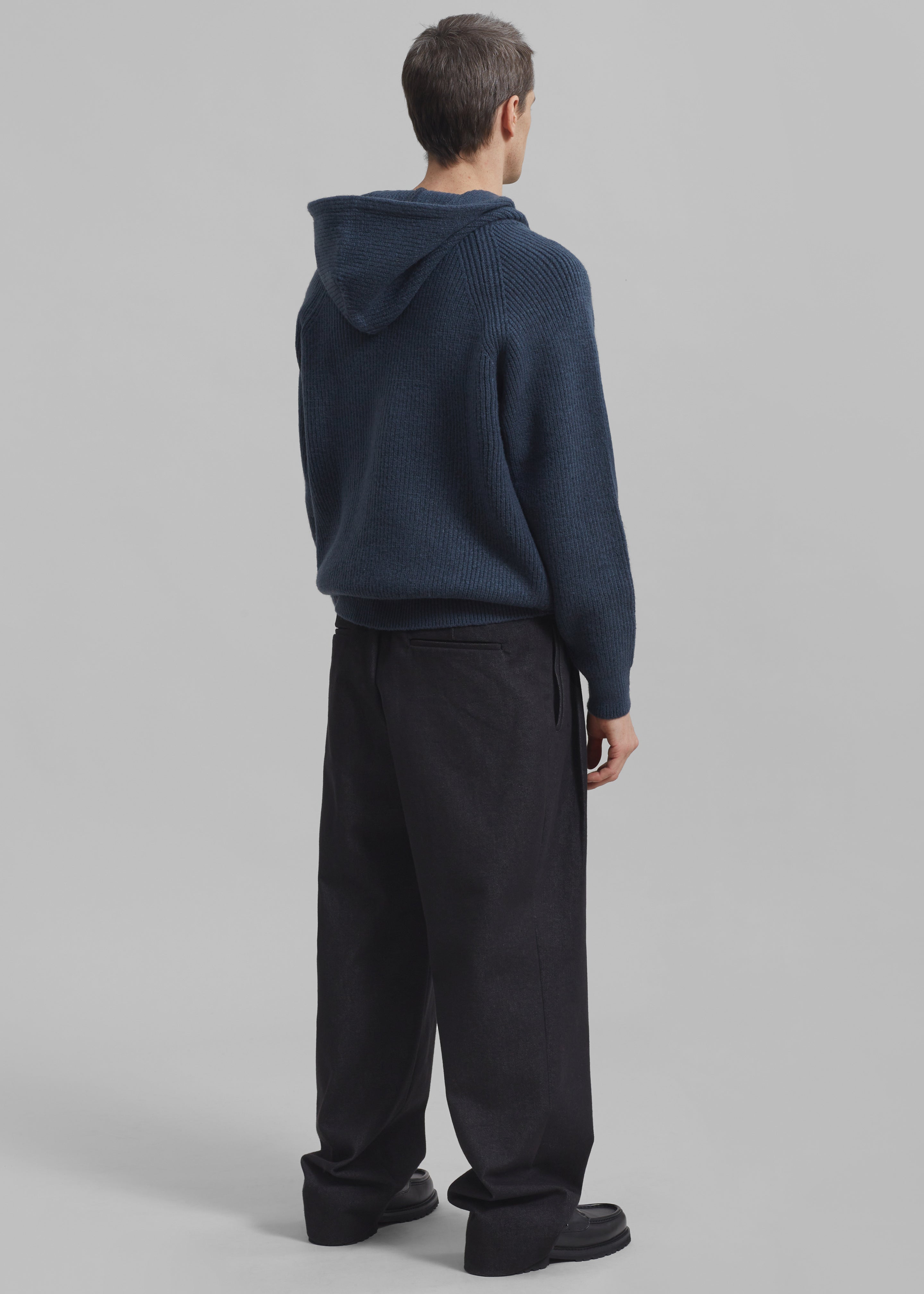 Stephen Pleated Denim Trousers - Black - 7