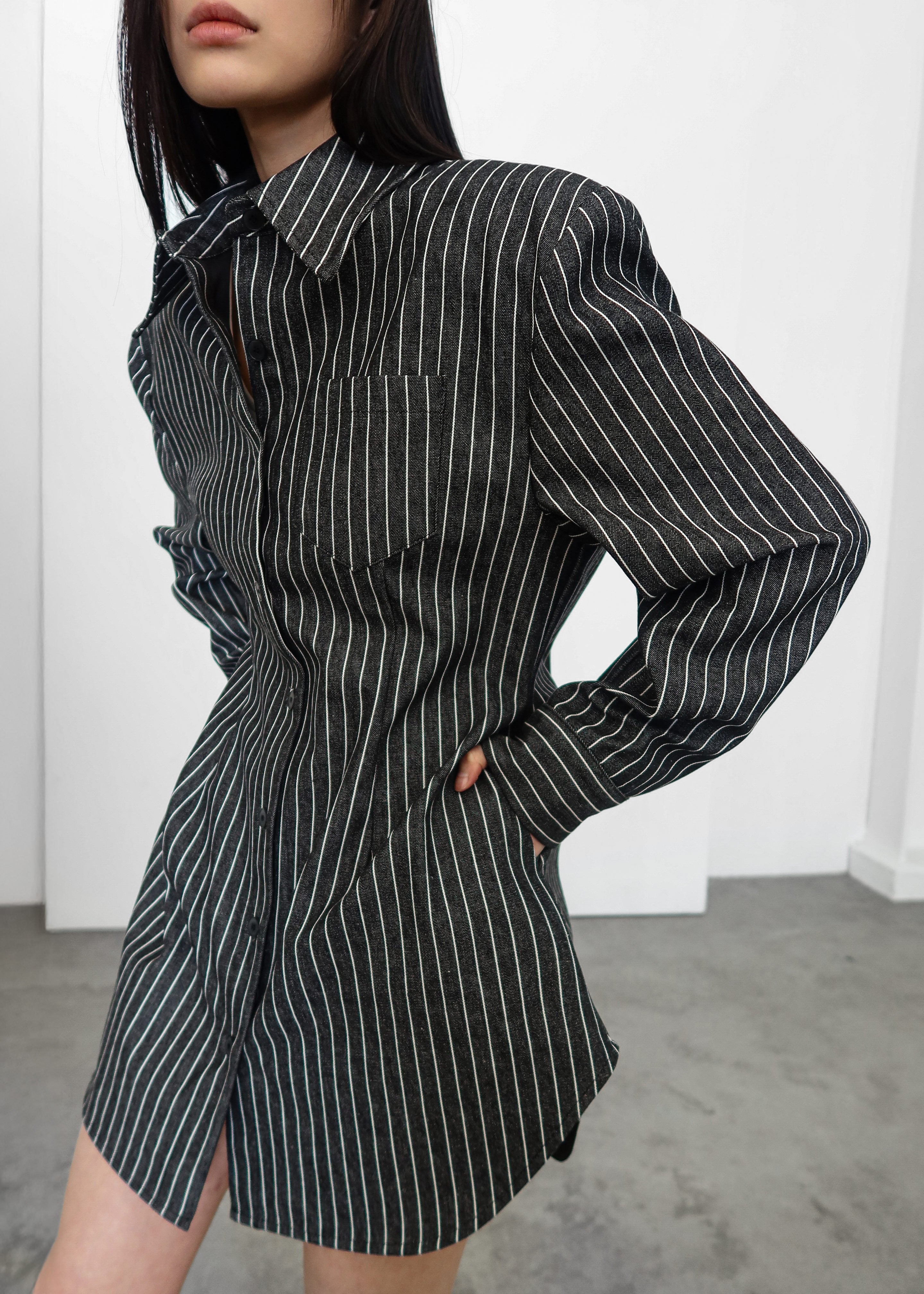 Sterford Pocket Shirt - Black/White Stripe - 1