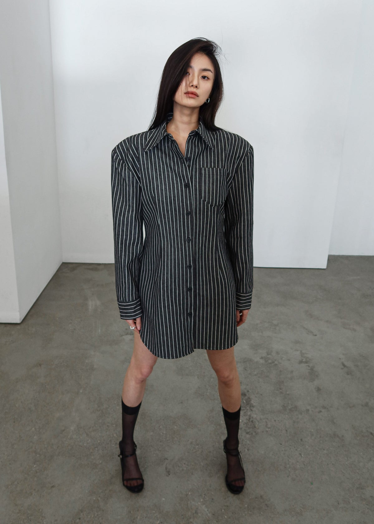 Sterford Pocket Shirt - Black/White Stripe - 2