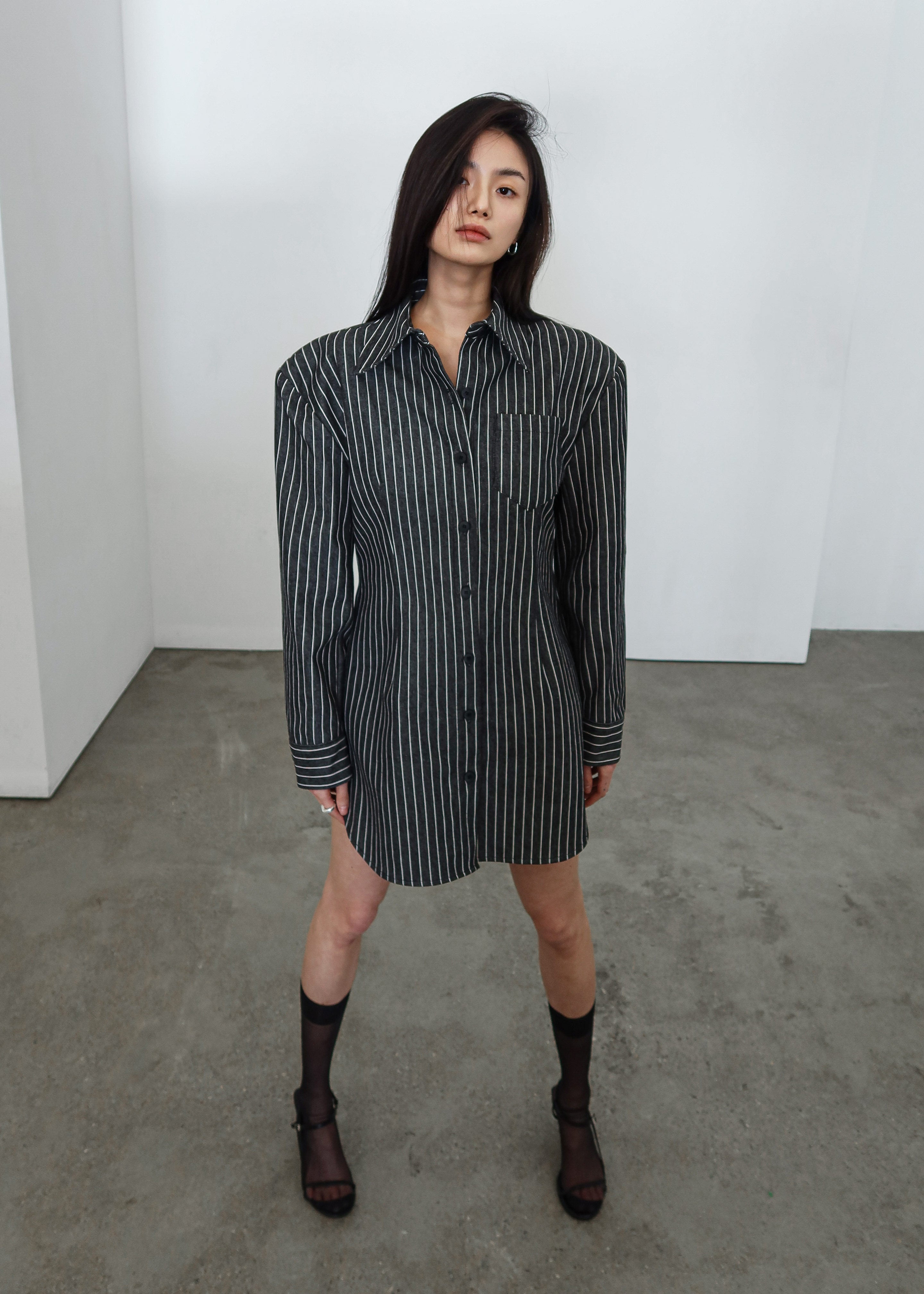 Sterford Pocket Shirt - Black/White Stripe - 2