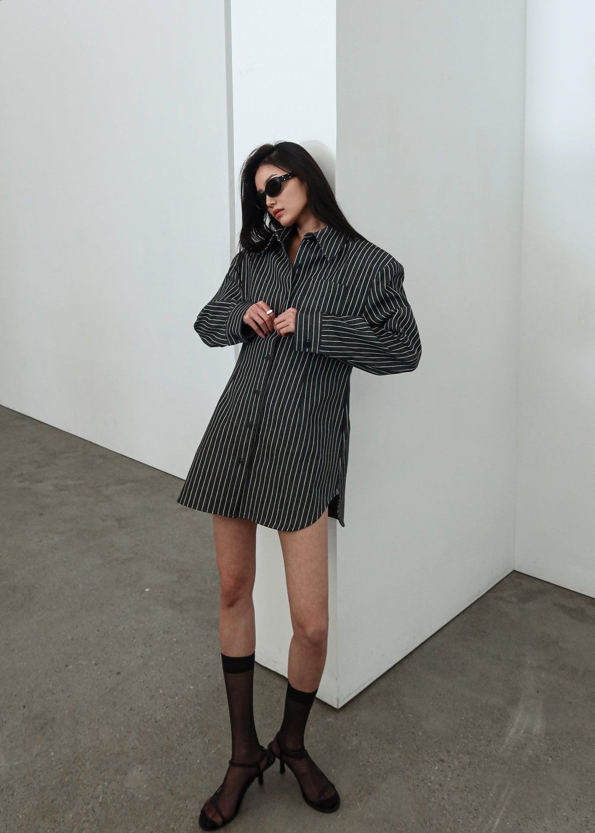 Sterford Pocket Shirt - Black/White Stripe - 5