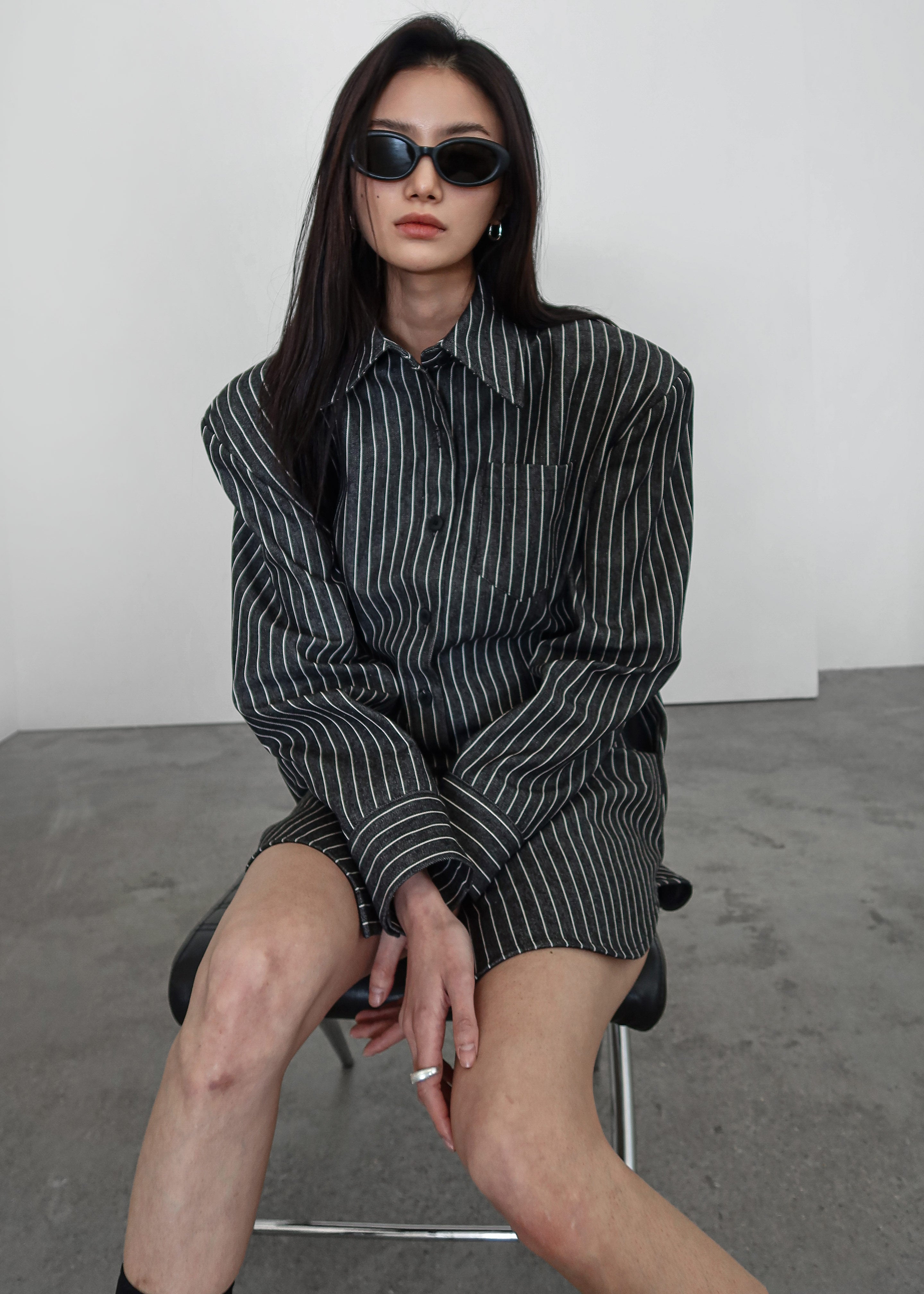 Sterford Pocket Shirt - Black/White Stripe - 7