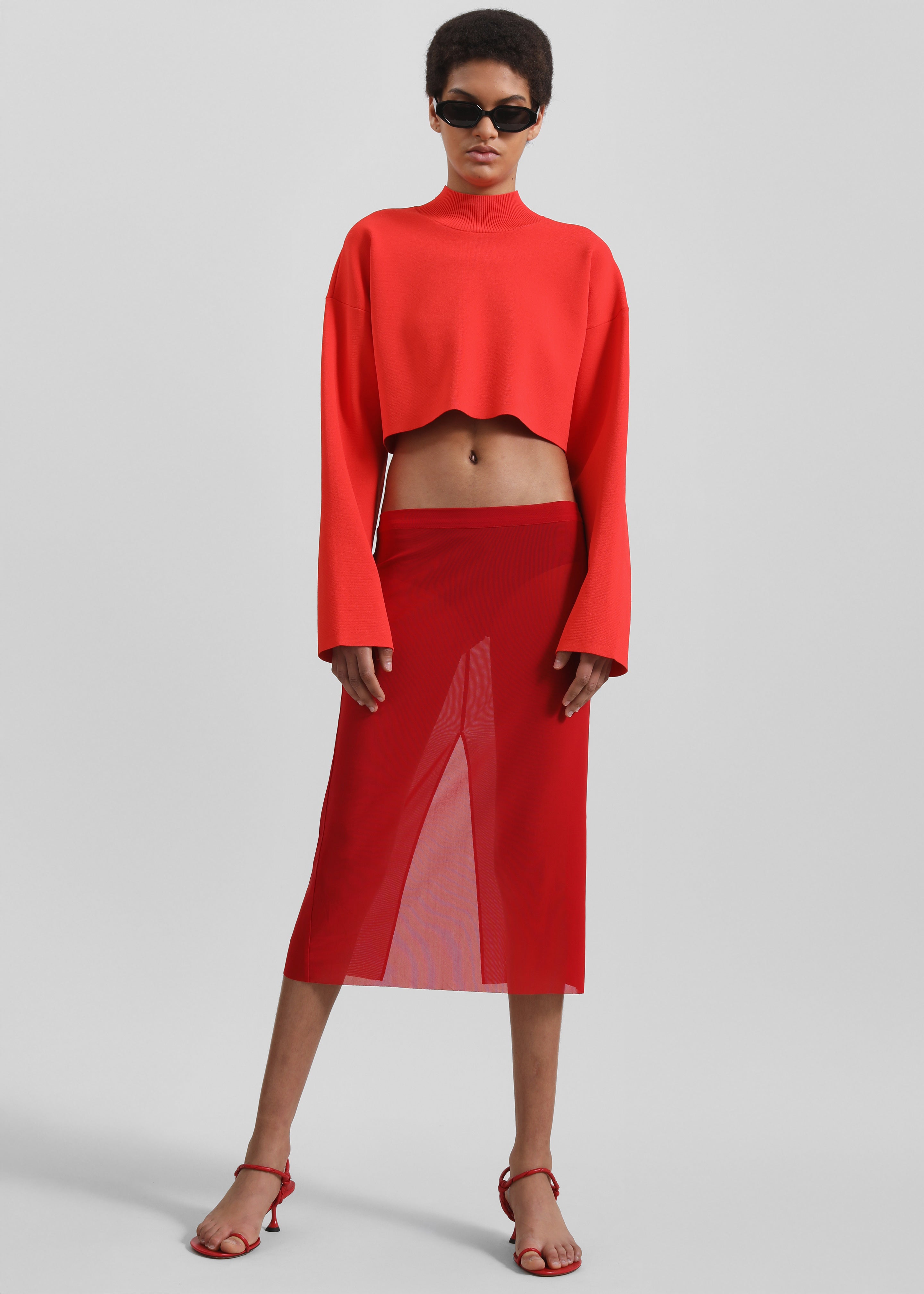 Suva Sheer Skirt - Red - 5