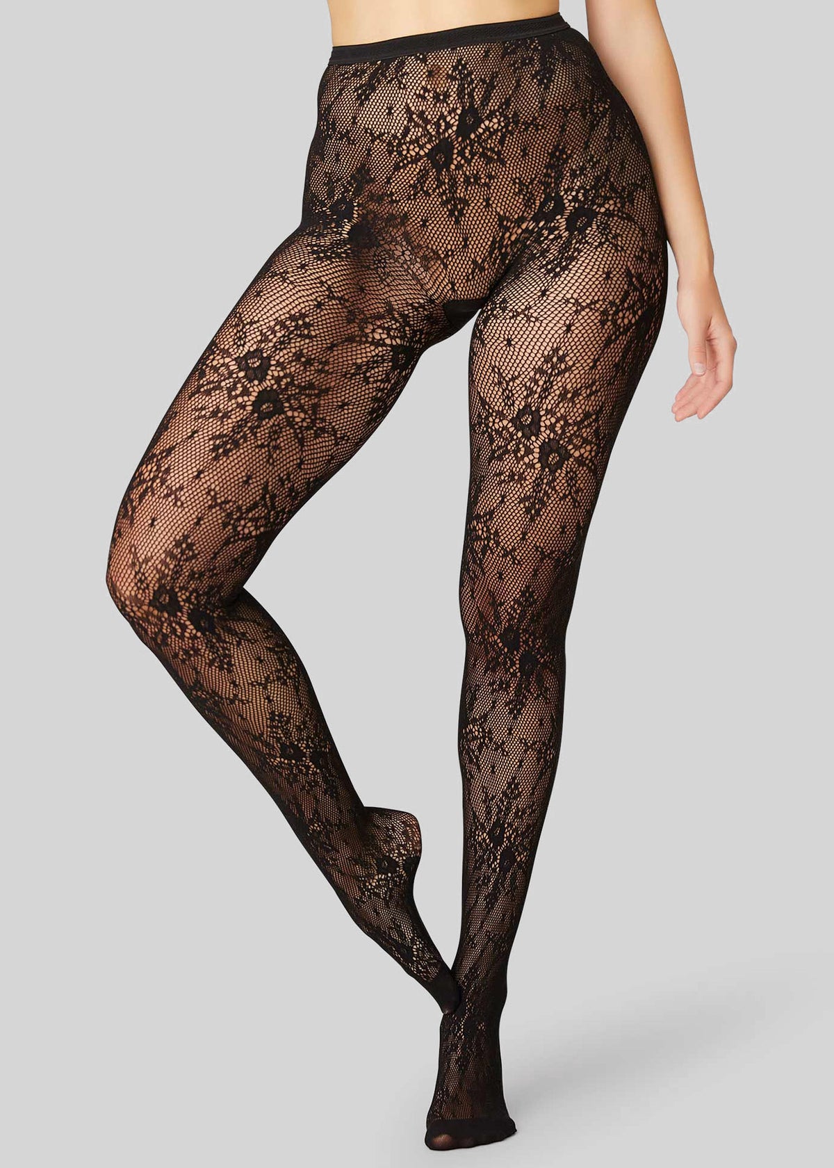 Swedish Stockings Rosa Lace Tights - Black - 3